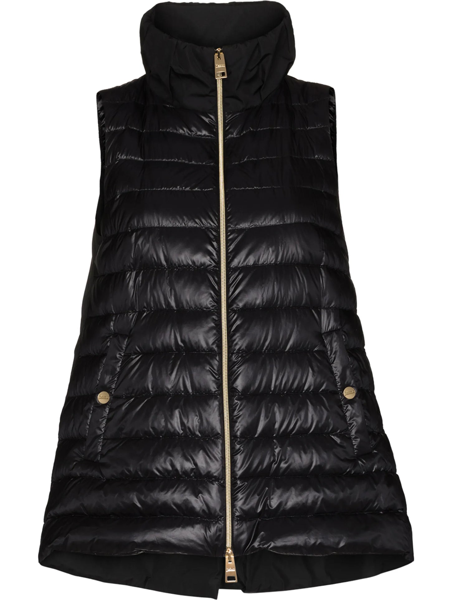 padded zip-fastening gilet