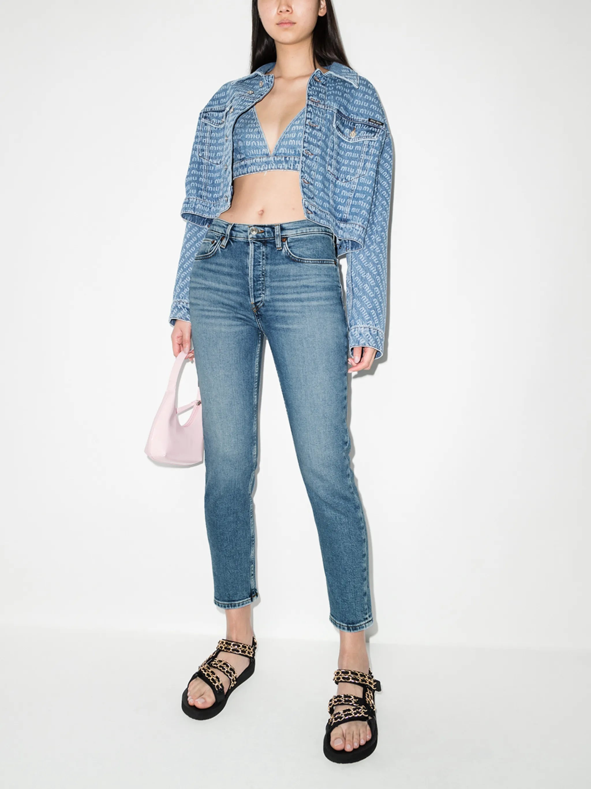90s high-rise cropped jeans