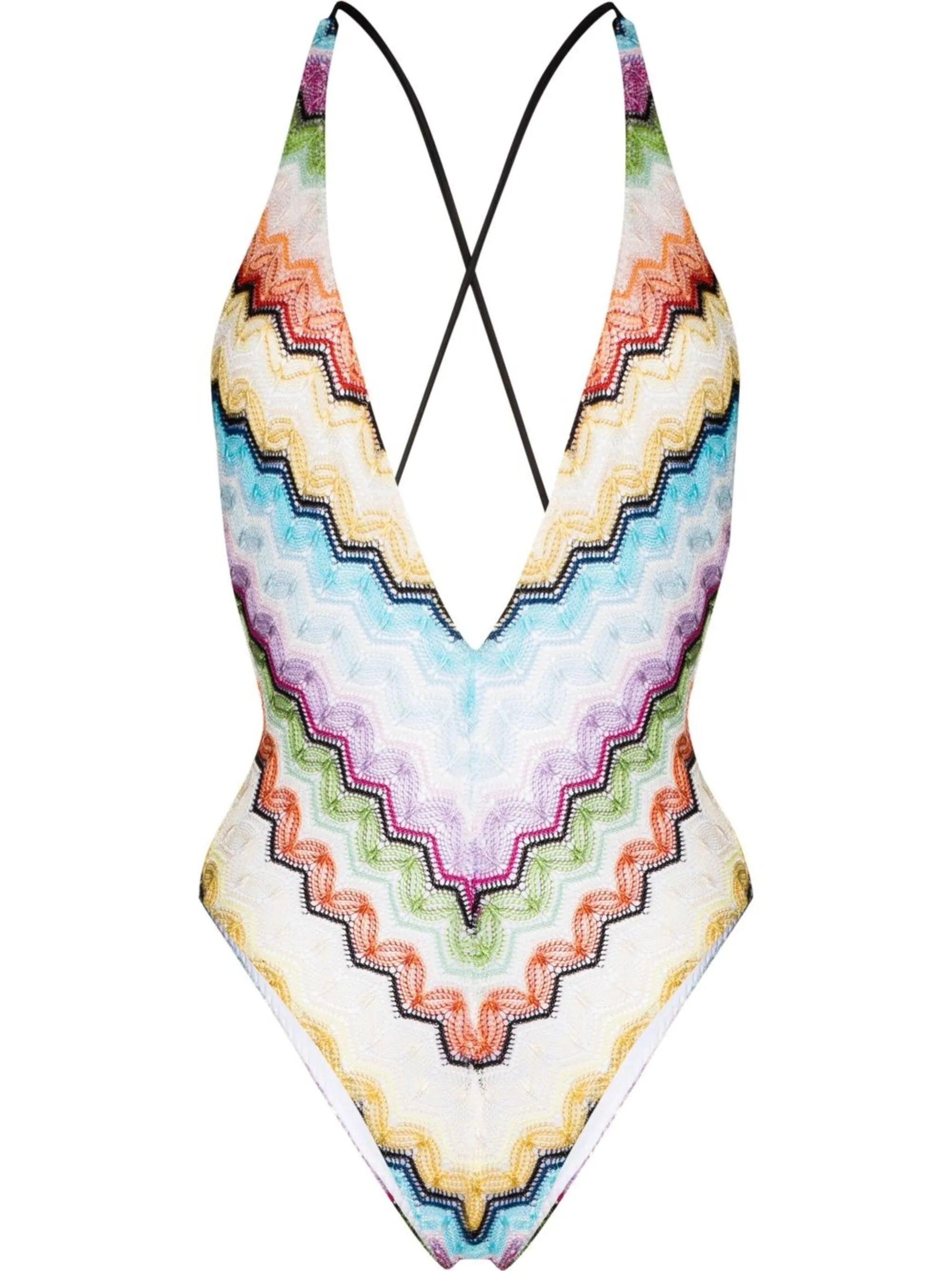 V-neck zigzag swimsuit
