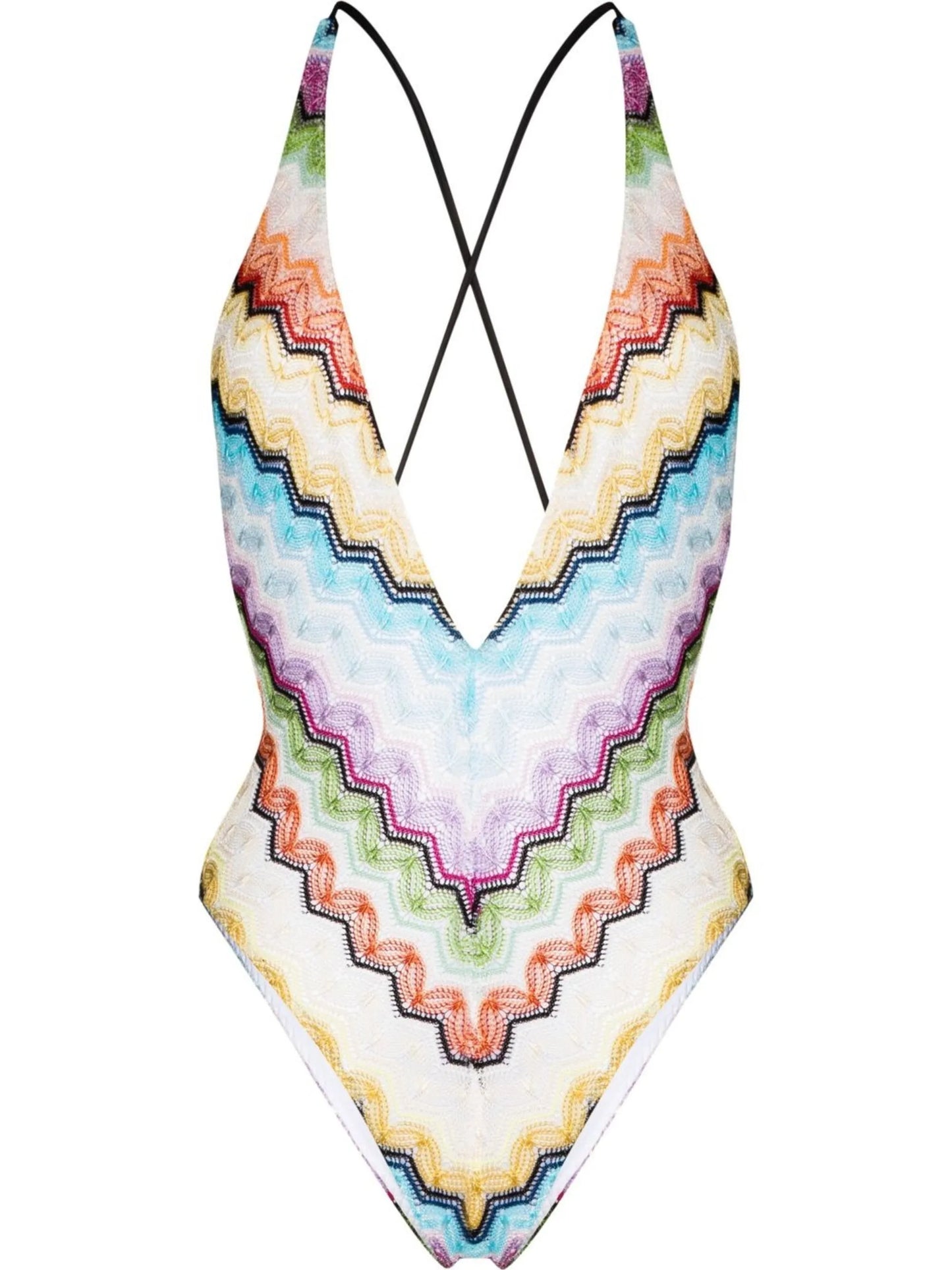 V-neck zigzag swimsuit