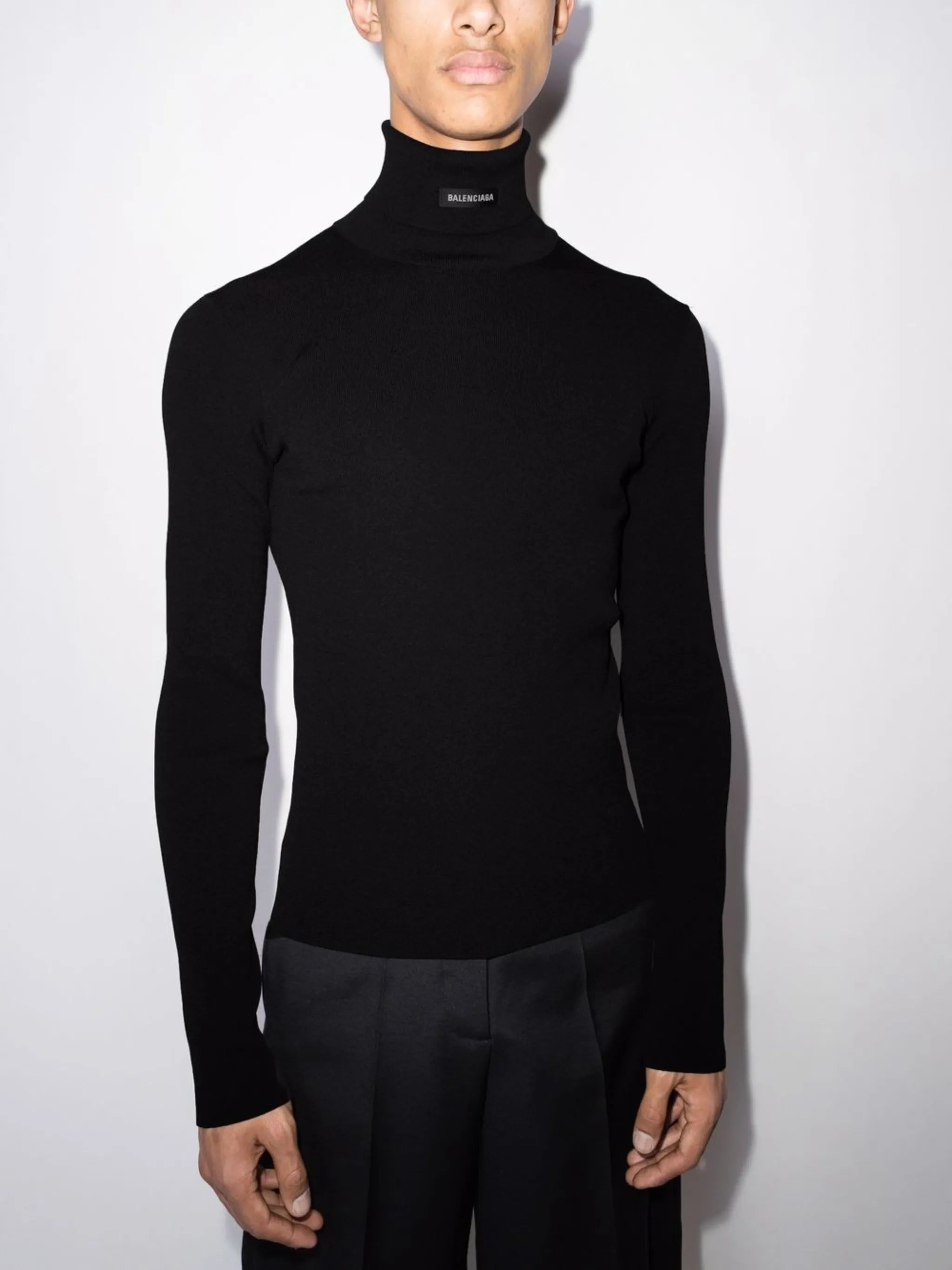 logo-label roll-neck jumper
