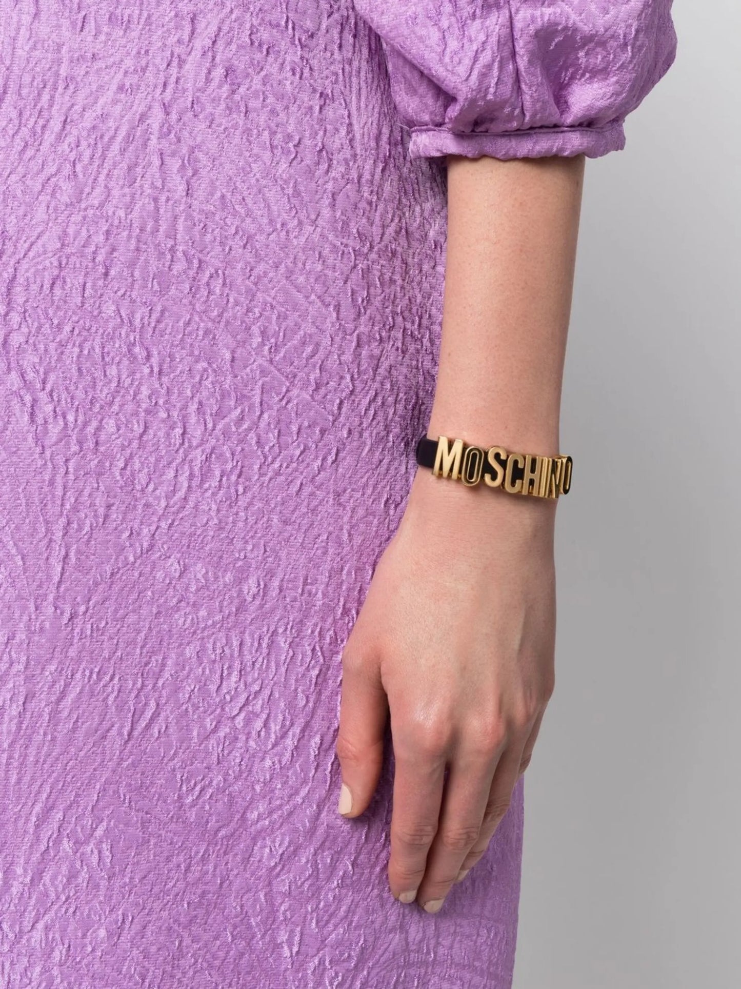 logo-lettering leather bracelet