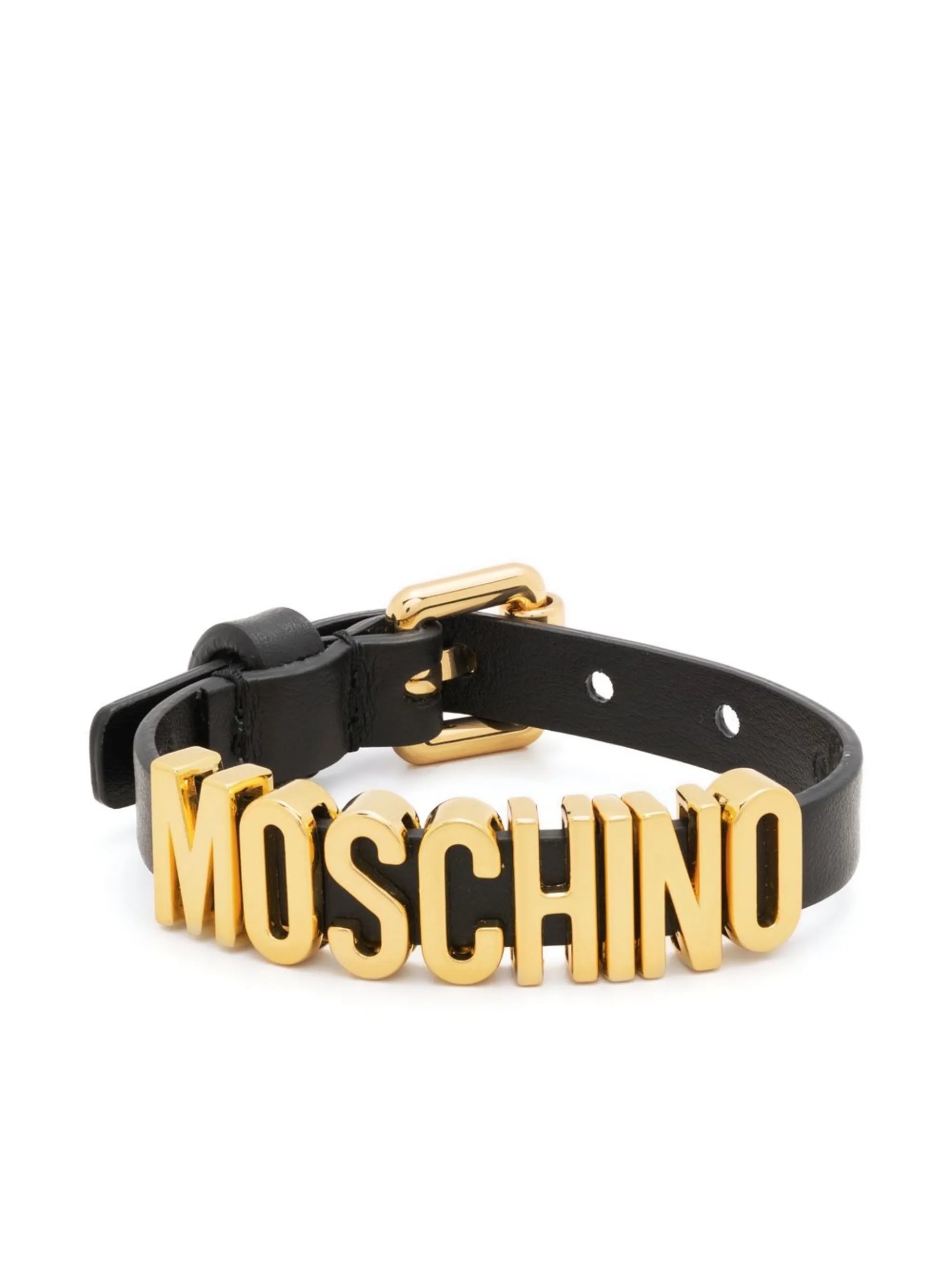 logo-lettering leather bracelet