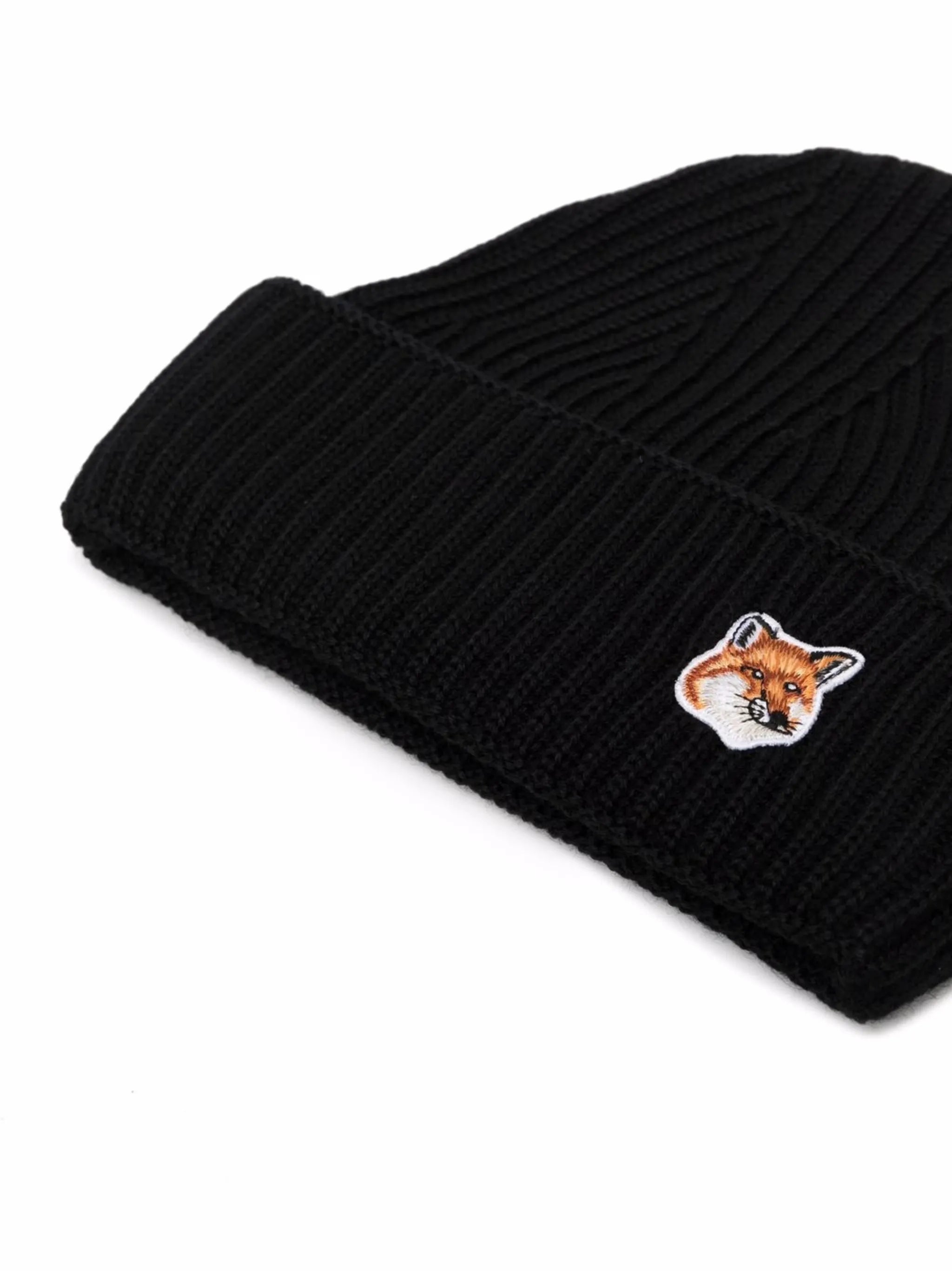Fox-patch wool beanie