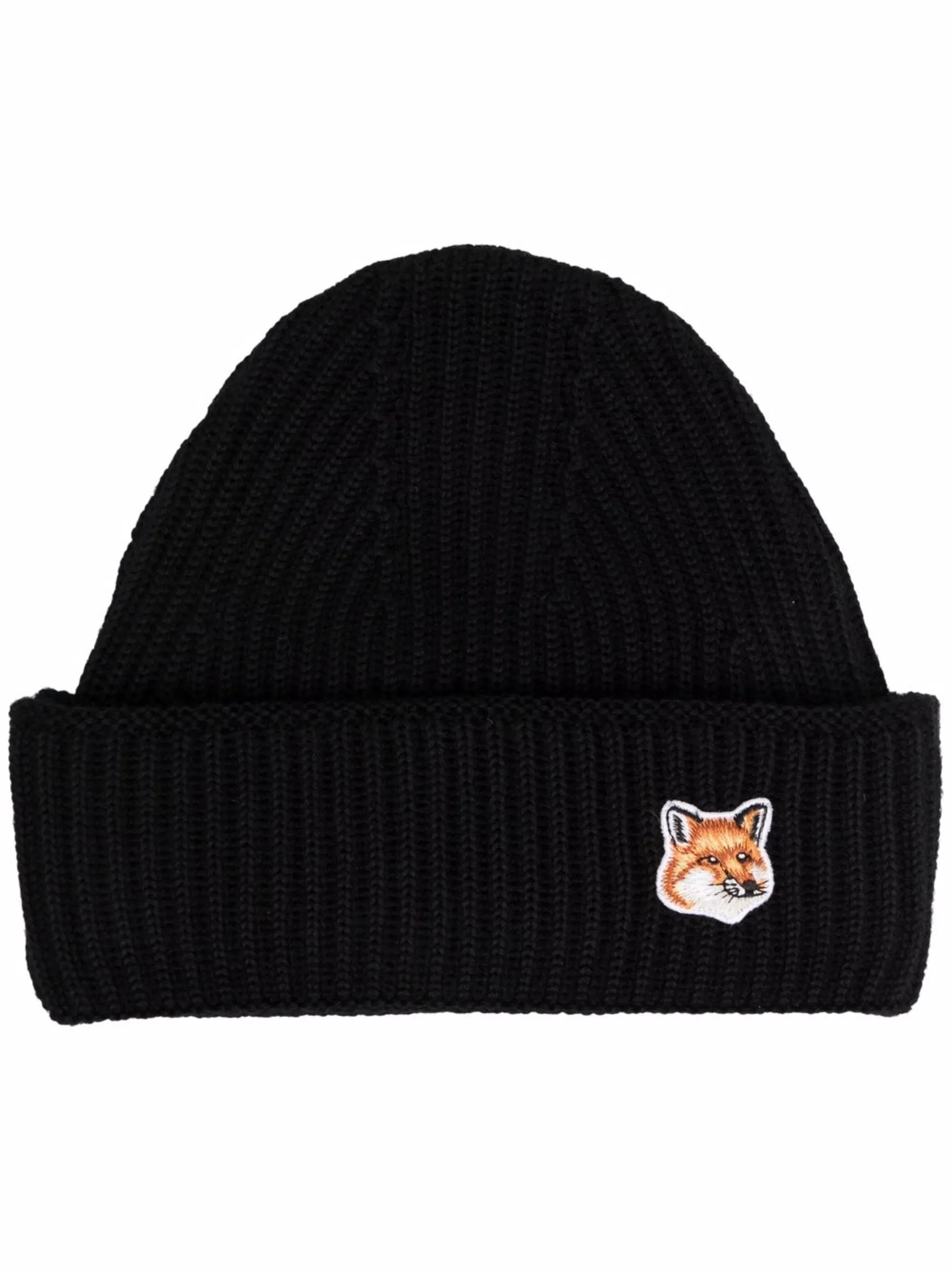 Fox-patch wool beanie