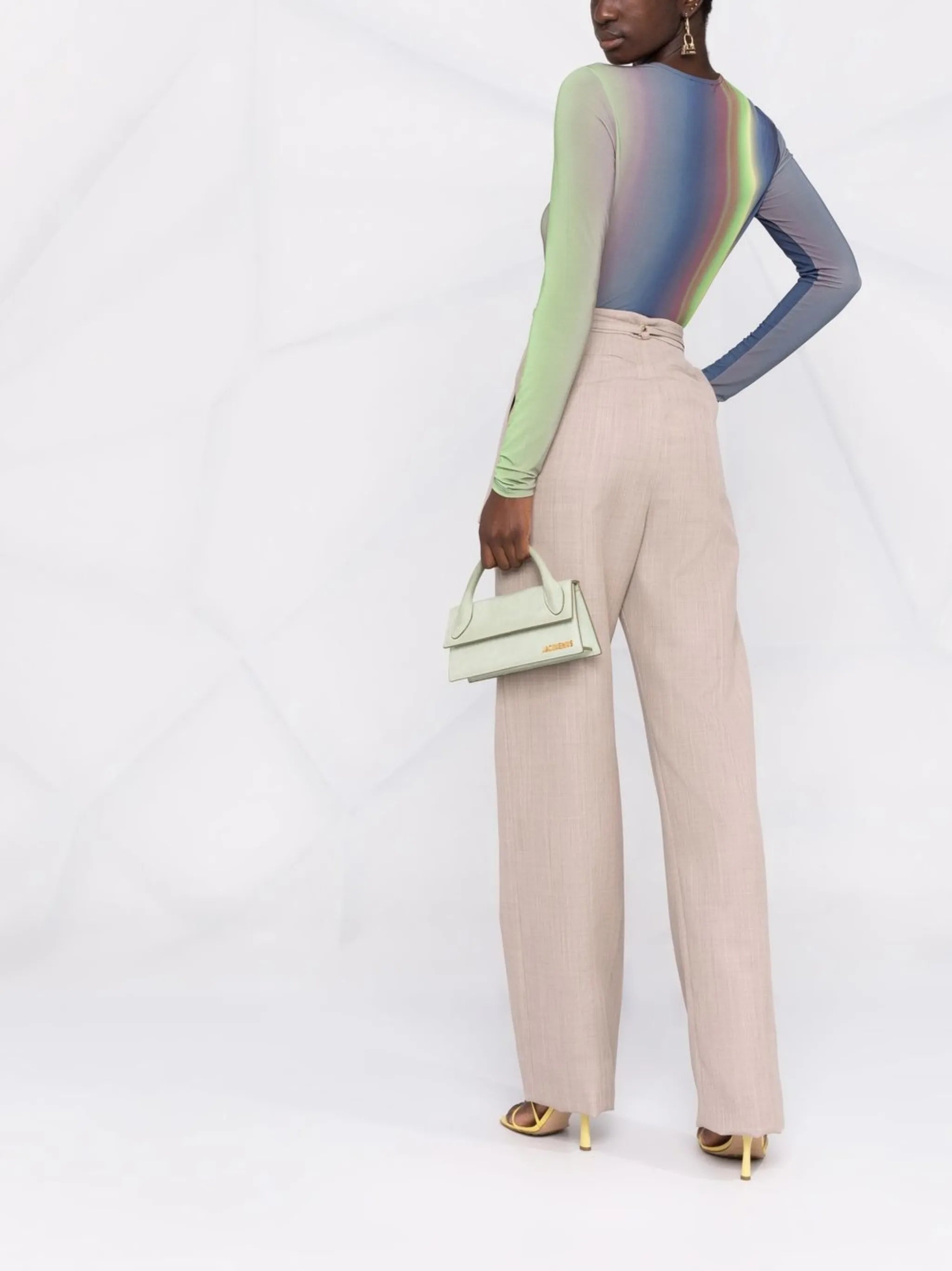 high-waisted panelled trousers