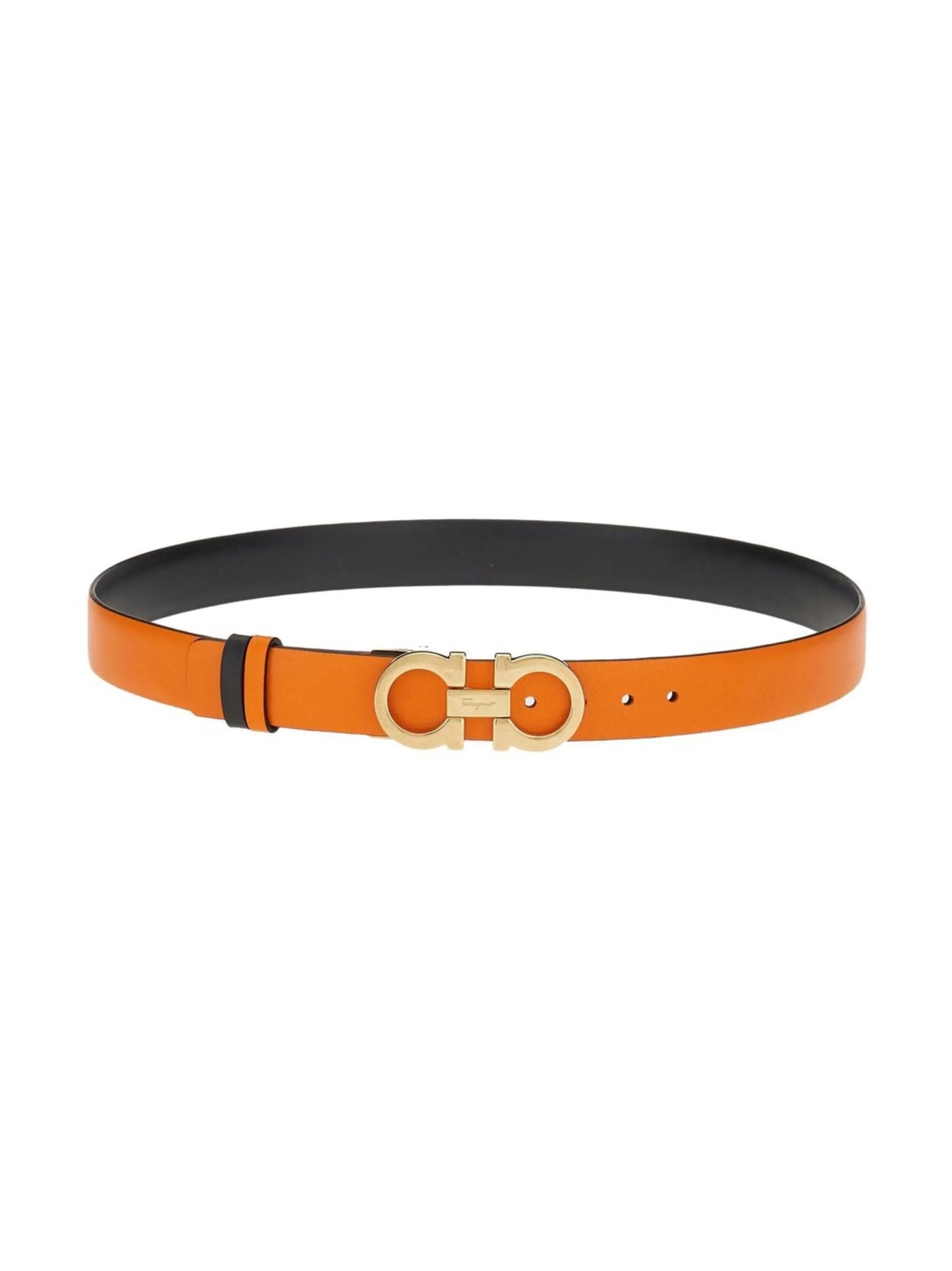 Gancini-buckle reversible belt
