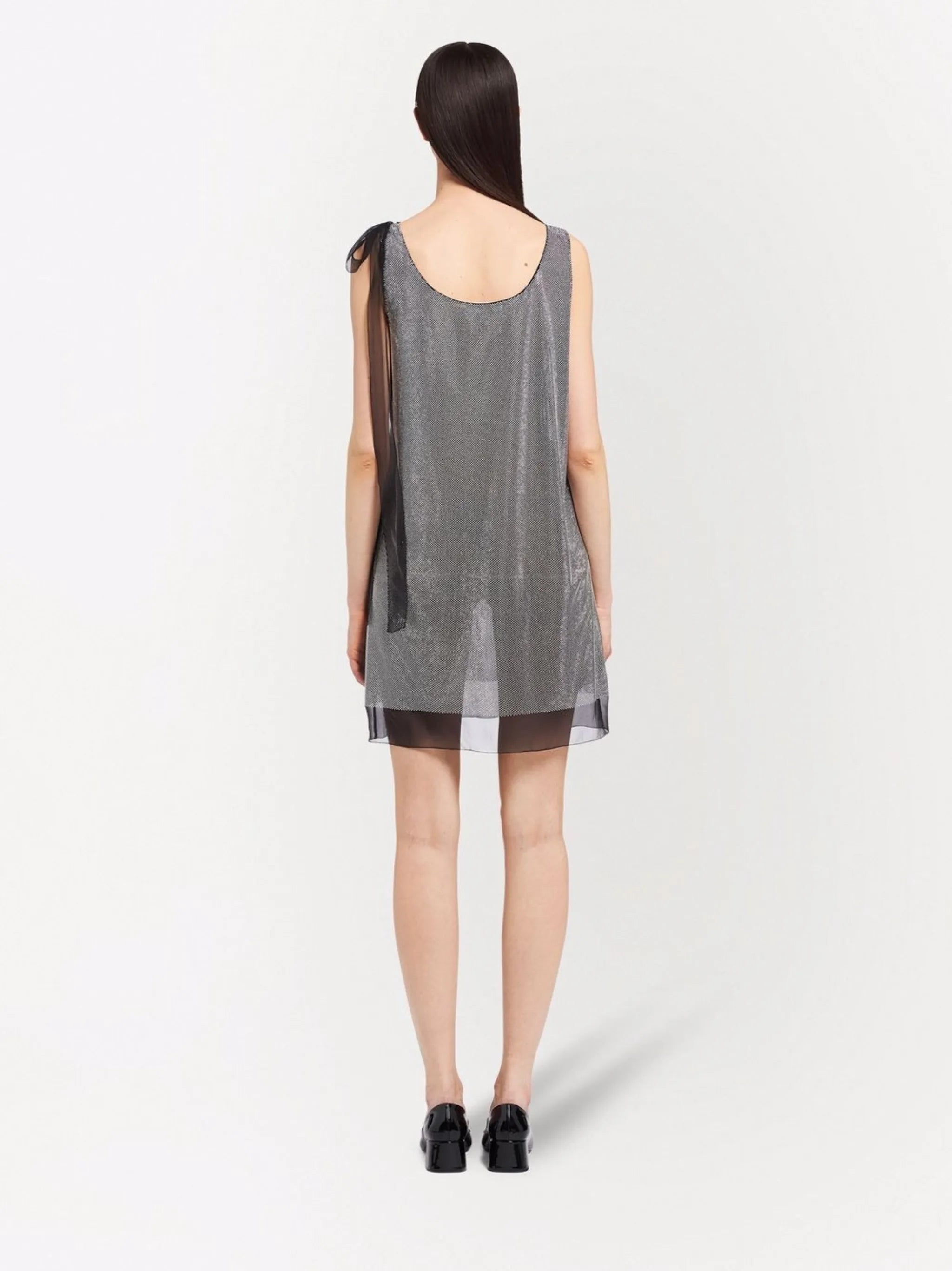 crystal-embellished chiffon dress