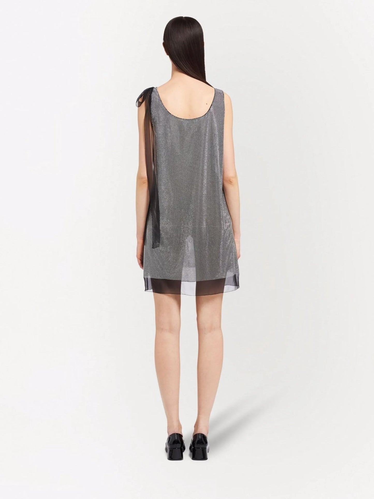crystal-embellished chiffon dress