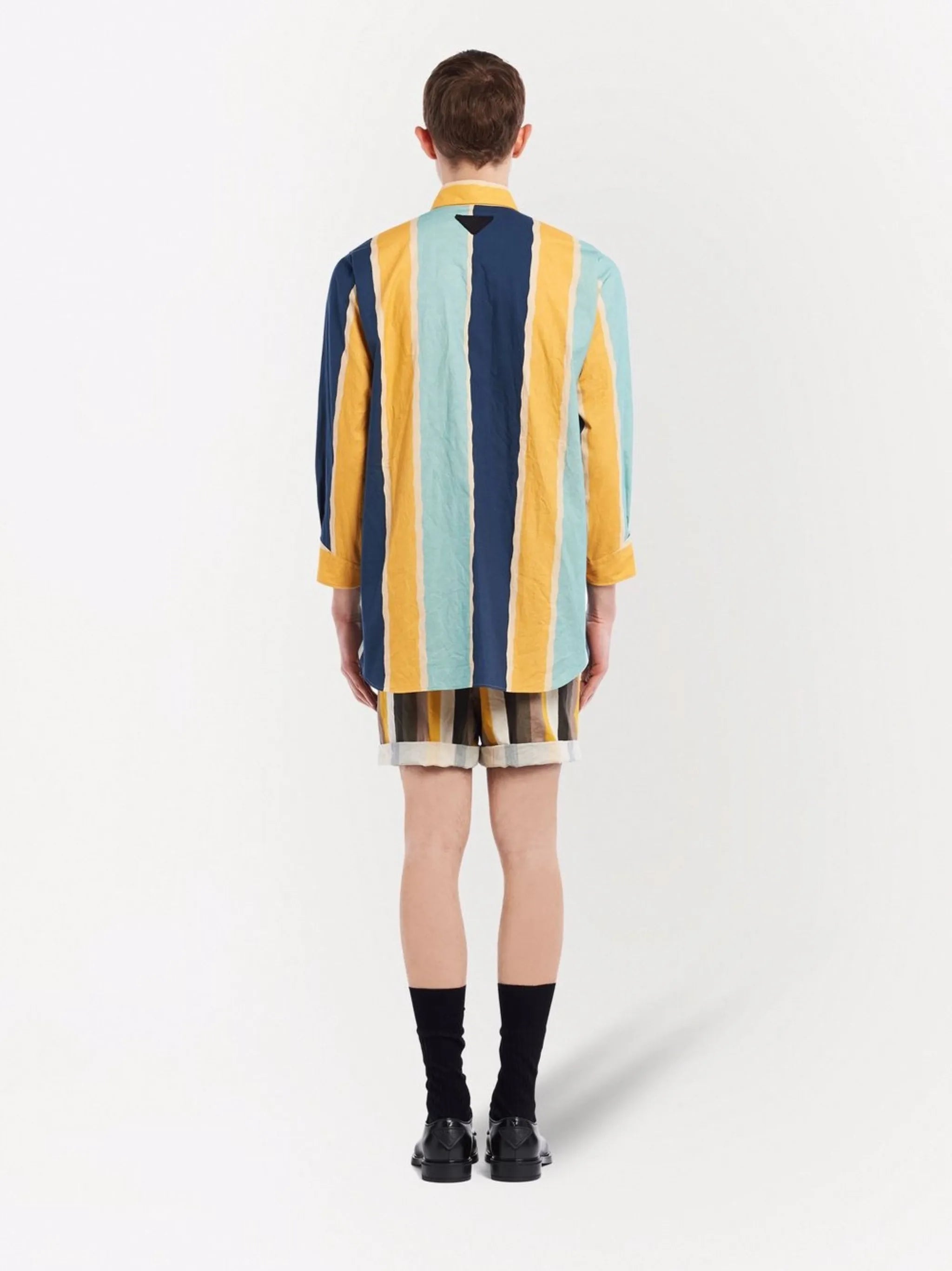 stripe-print shirt