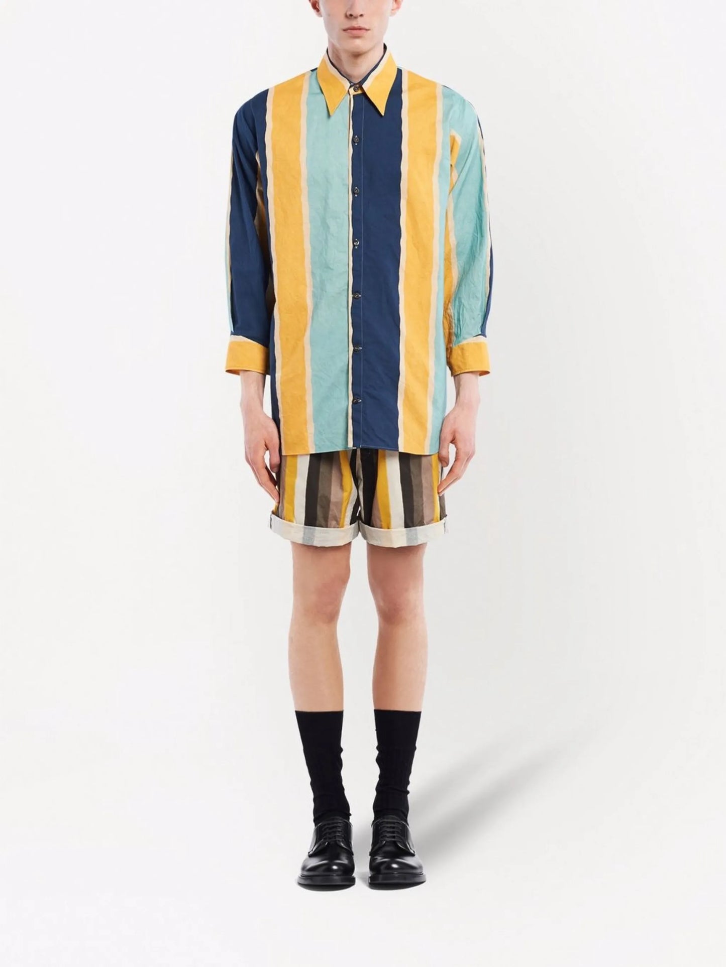 stripe-print shirt