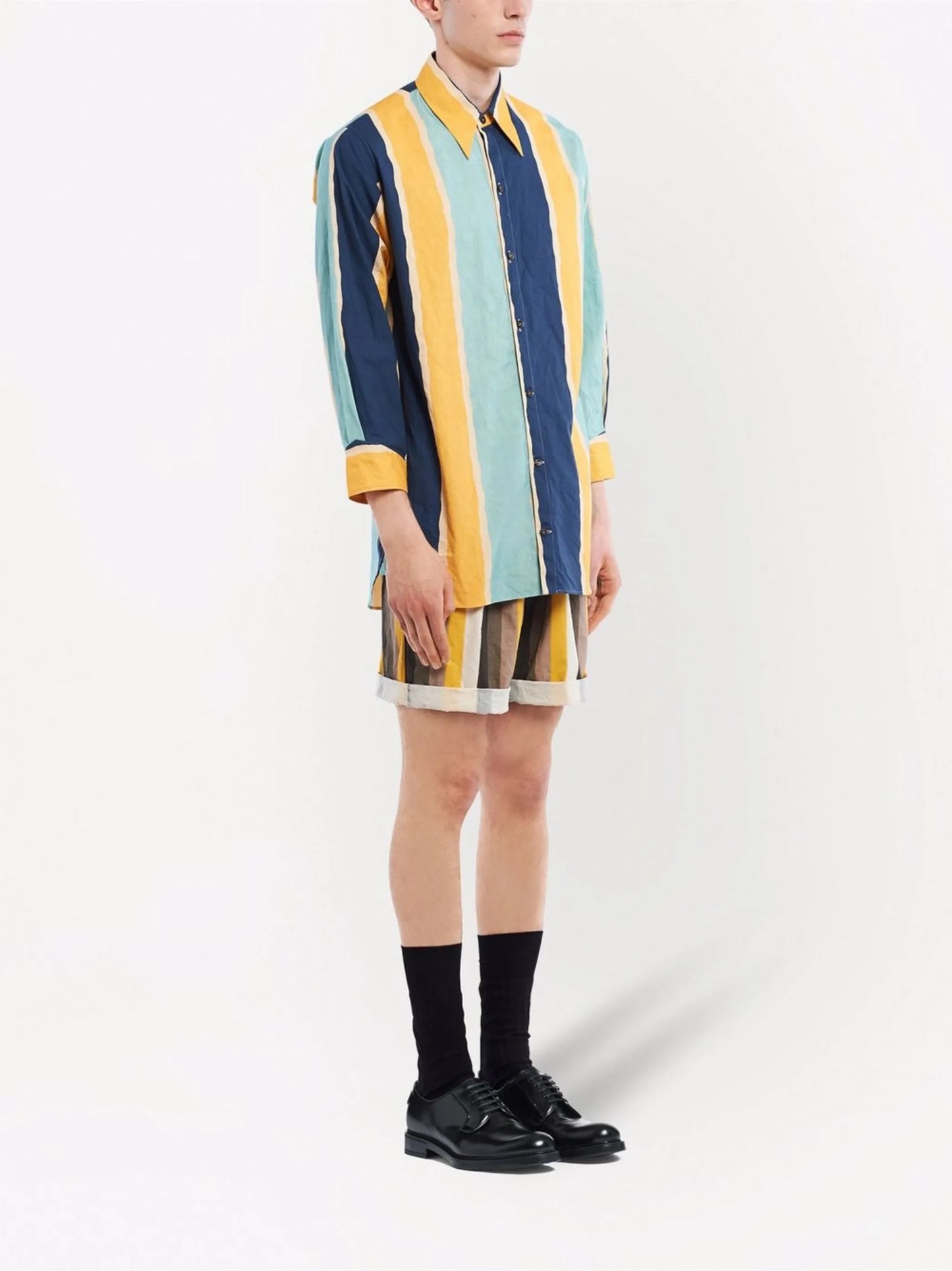 stripe-print shirt