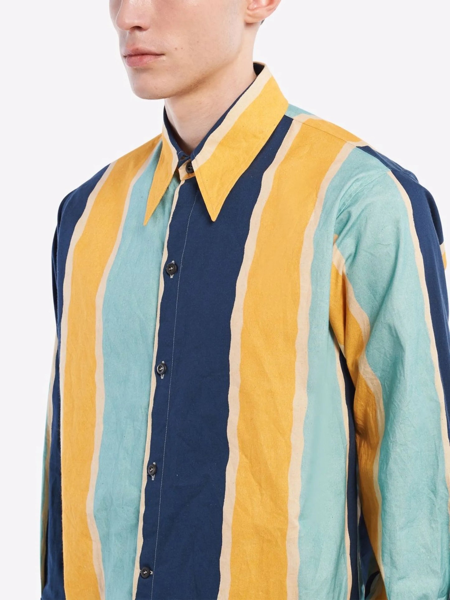 stripe-print shirt