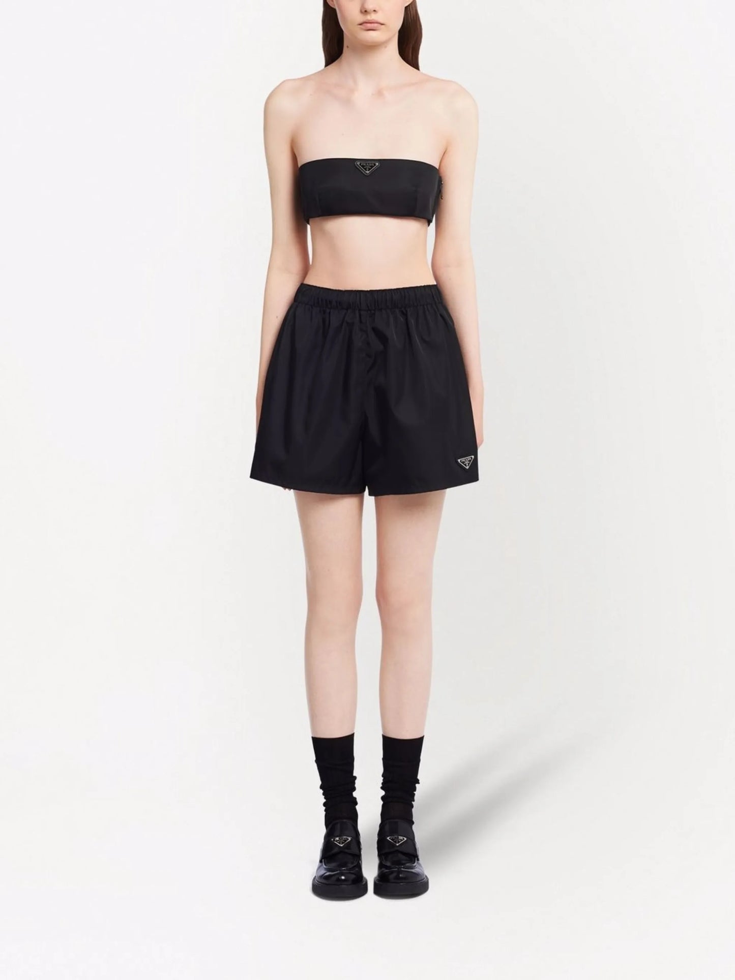 Re-Nylon triangle-logo shorts
