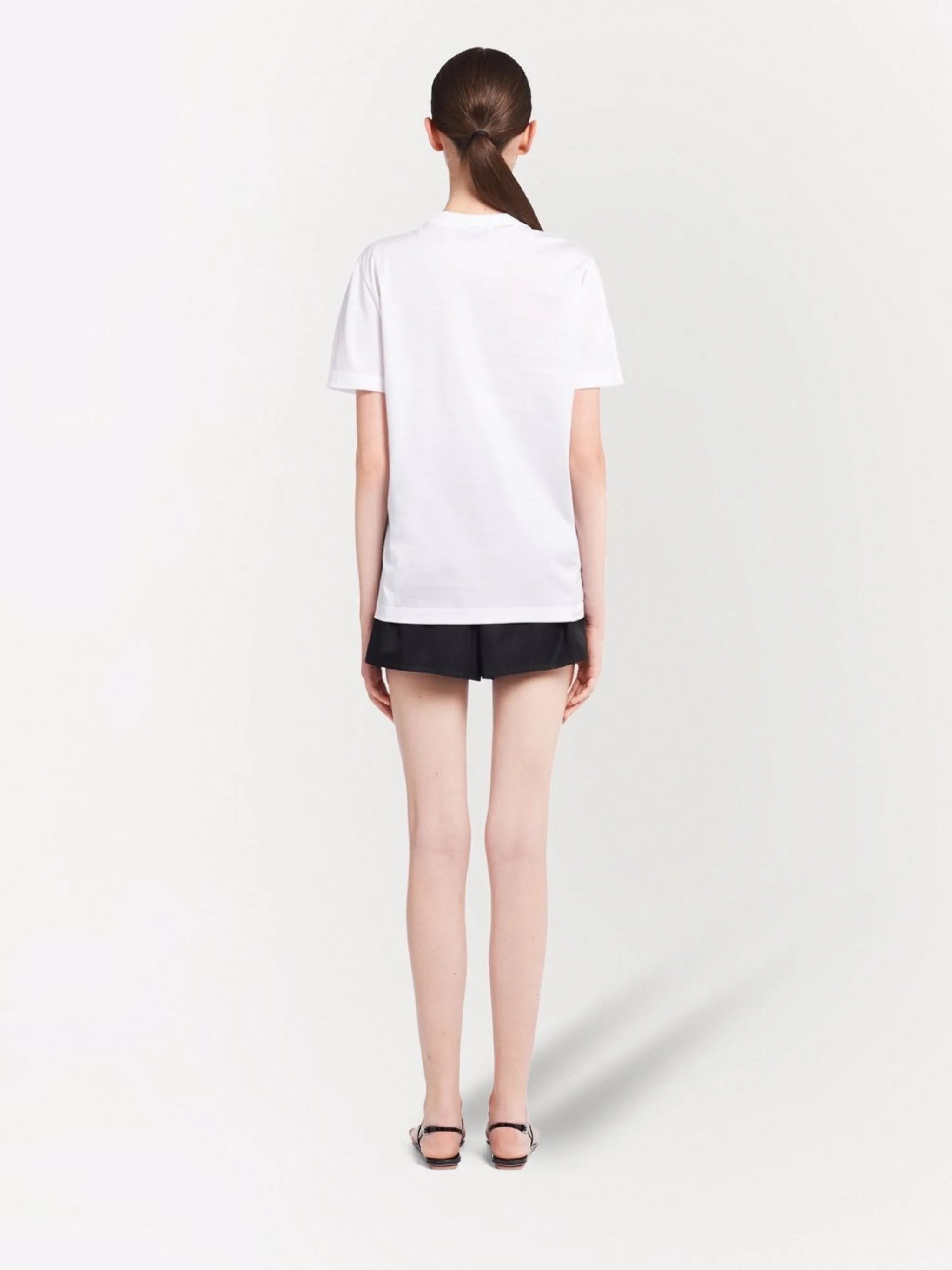 logo-embroidered jersey T-shirt