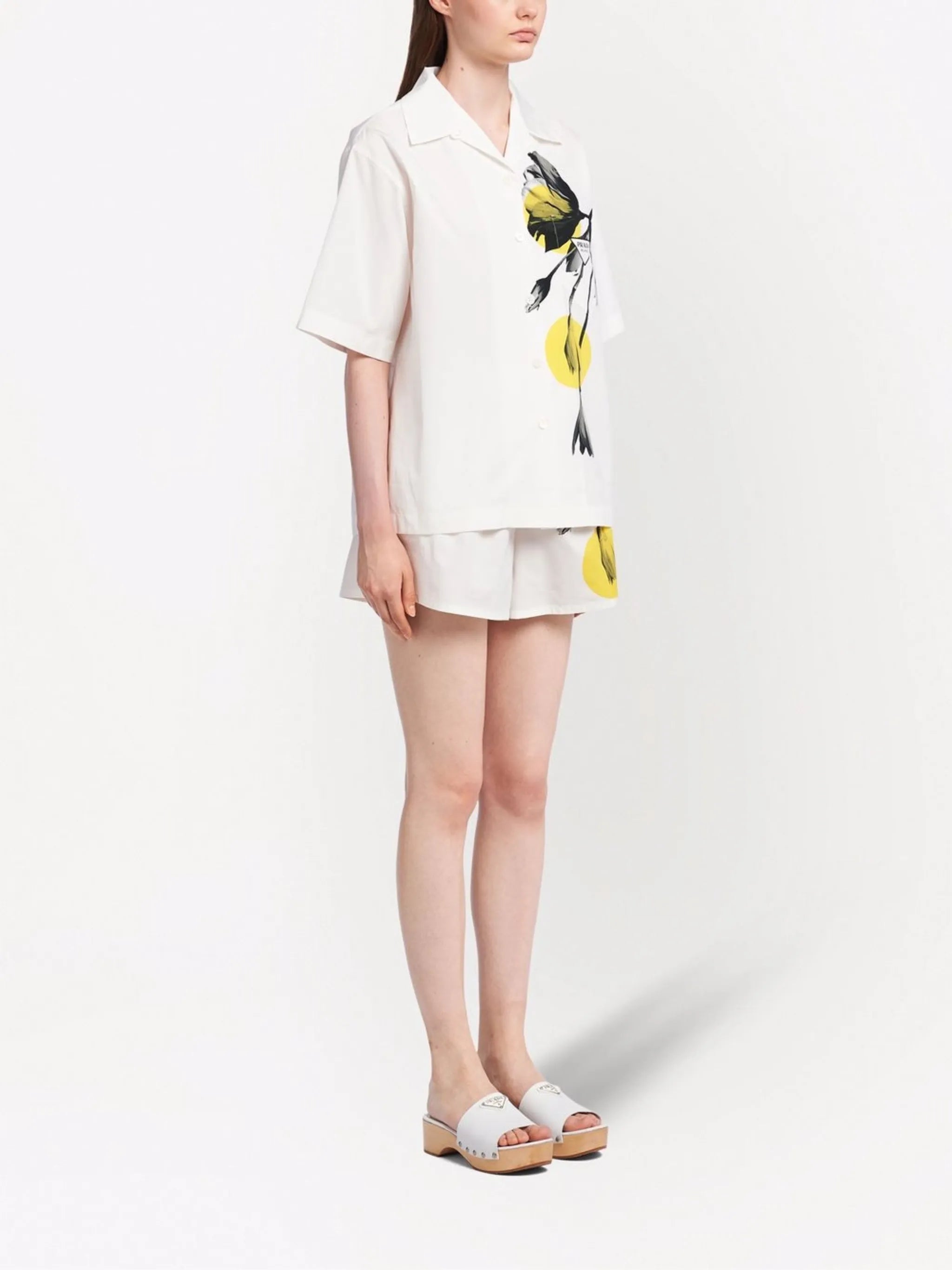floral-print poplin shirt