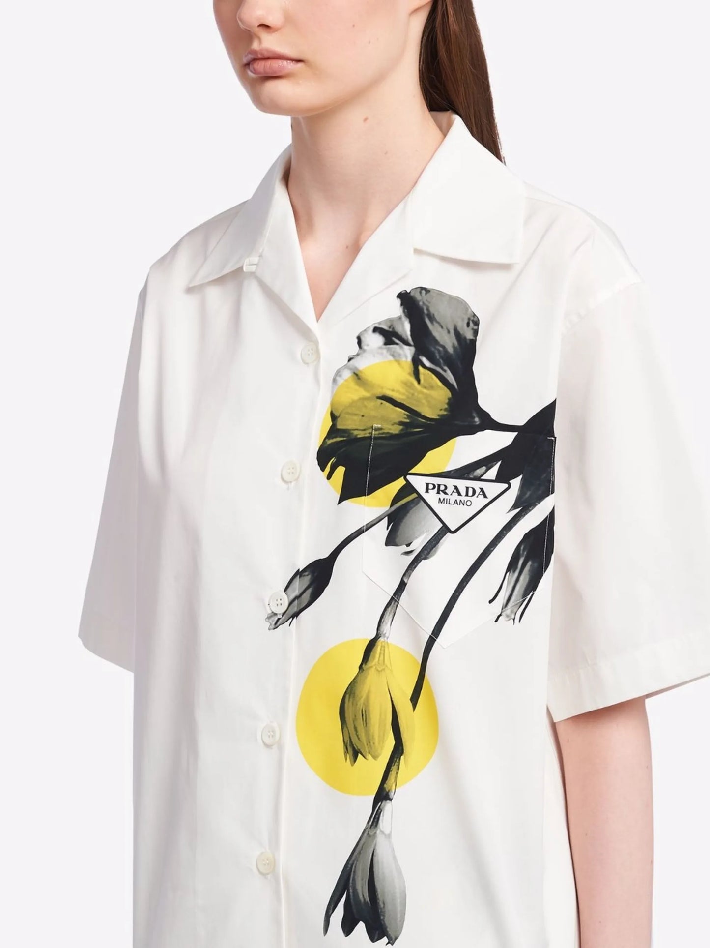 floral-print poplin shirt