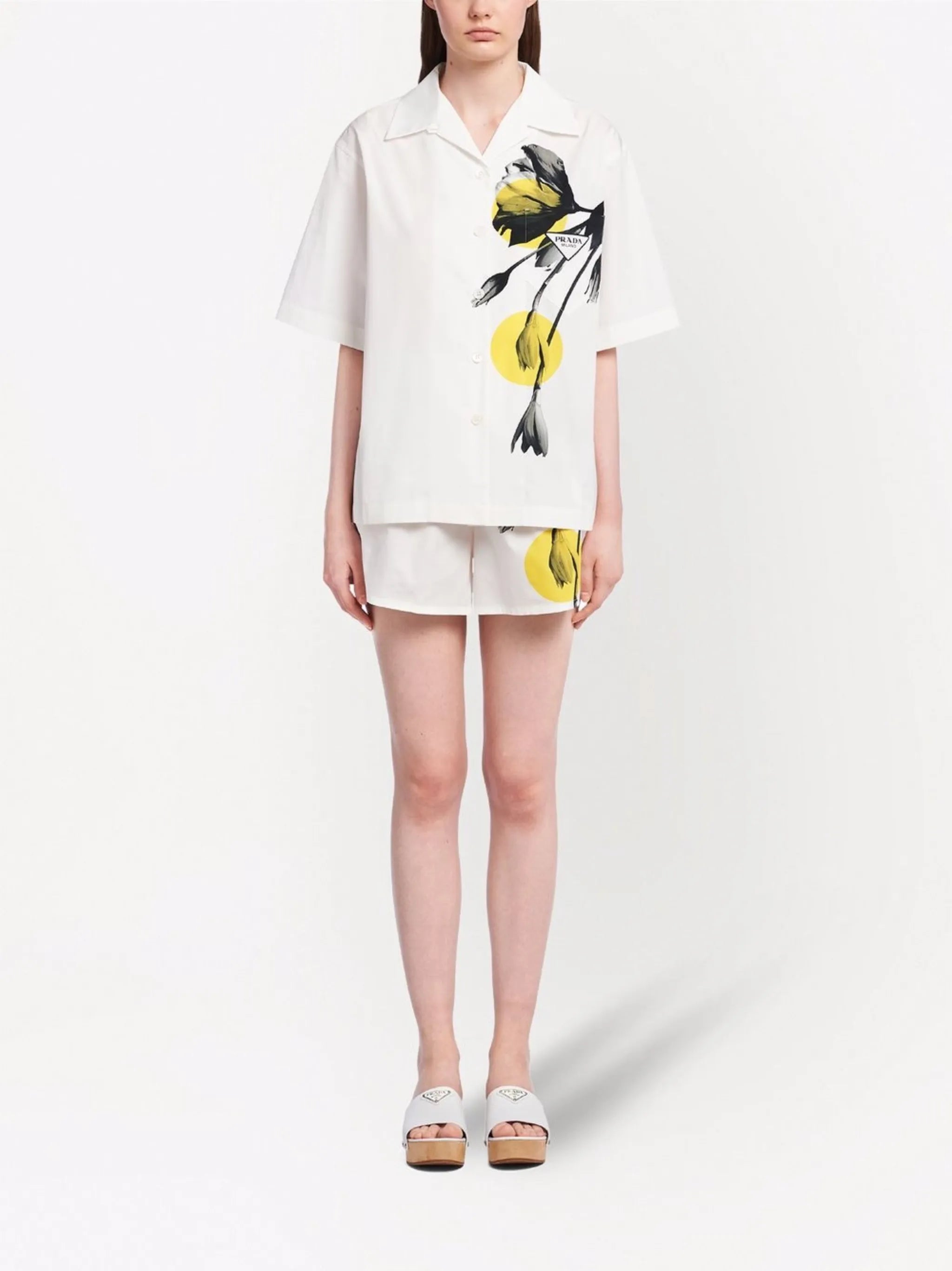 floral-print poplin shirt