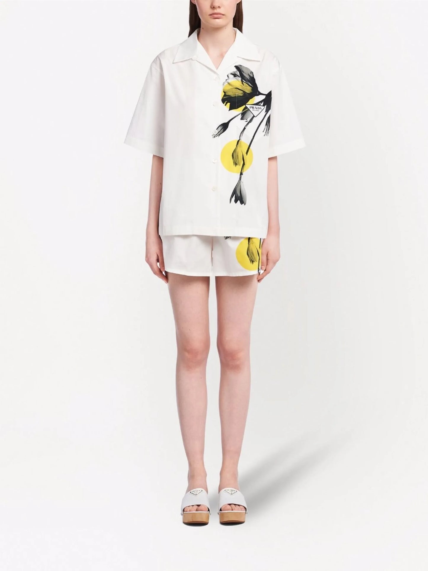 floral-print poplin shirt