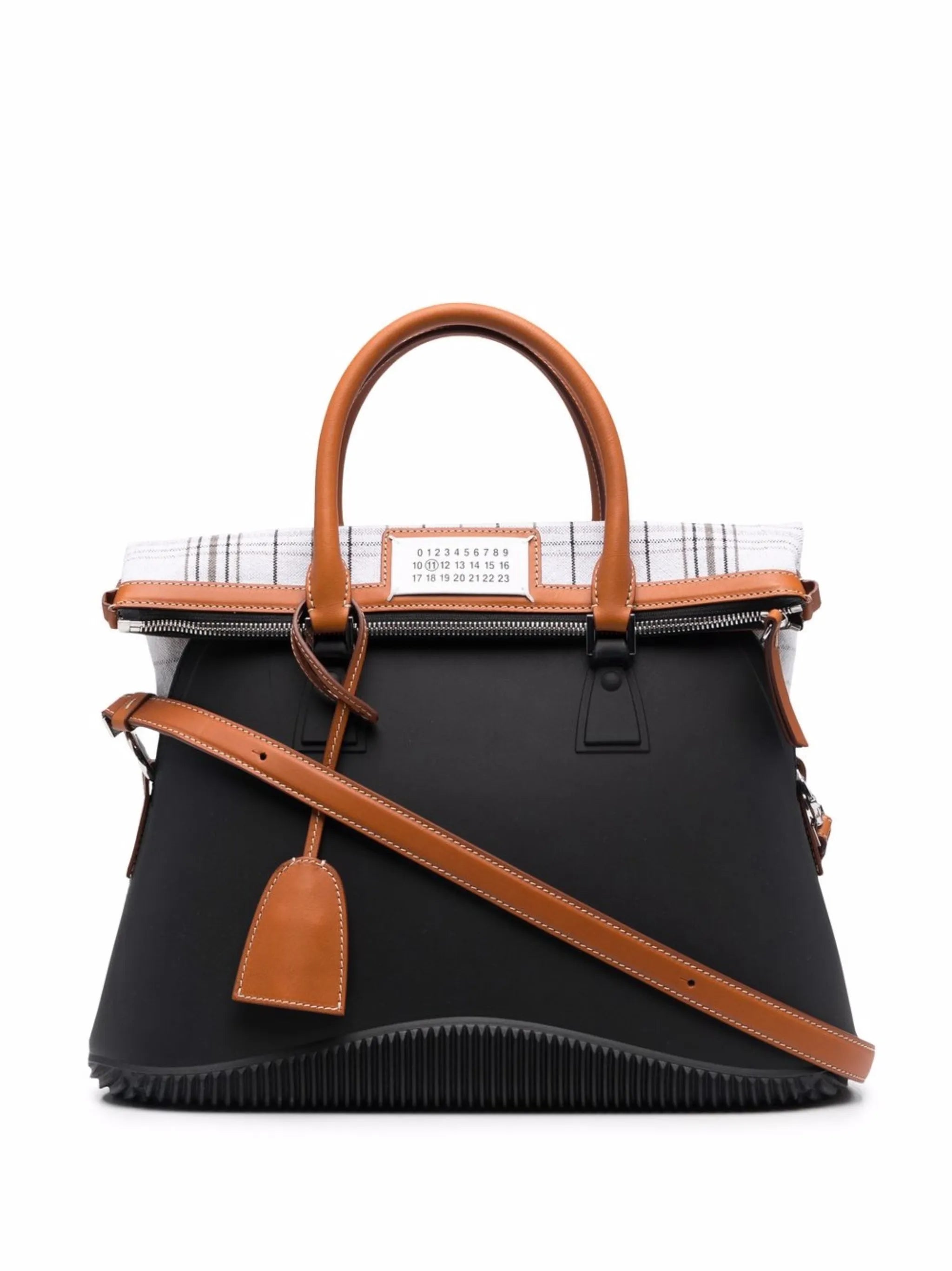 large 5AC check-print tote bag