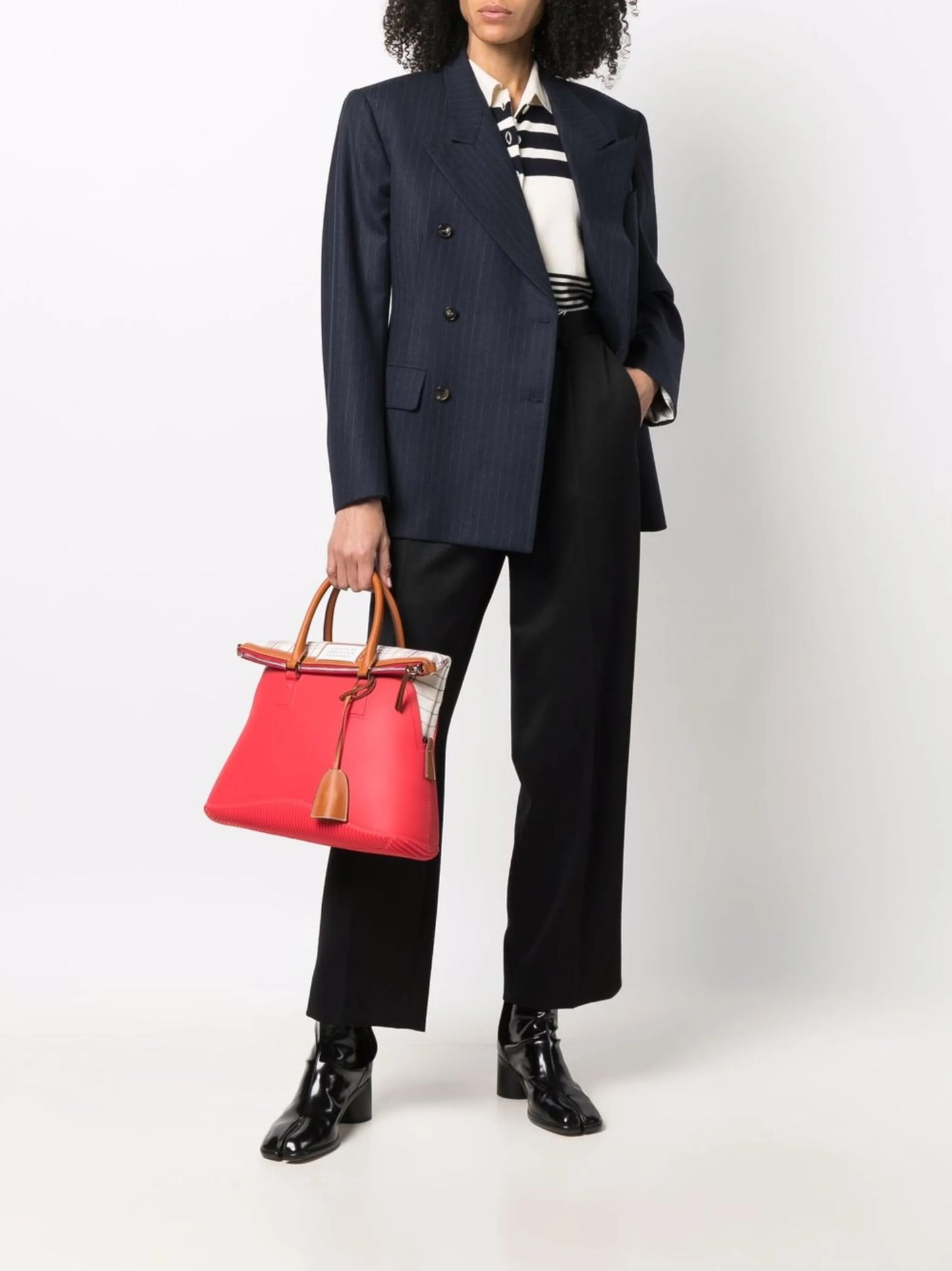 large 5AC check-print tote bag