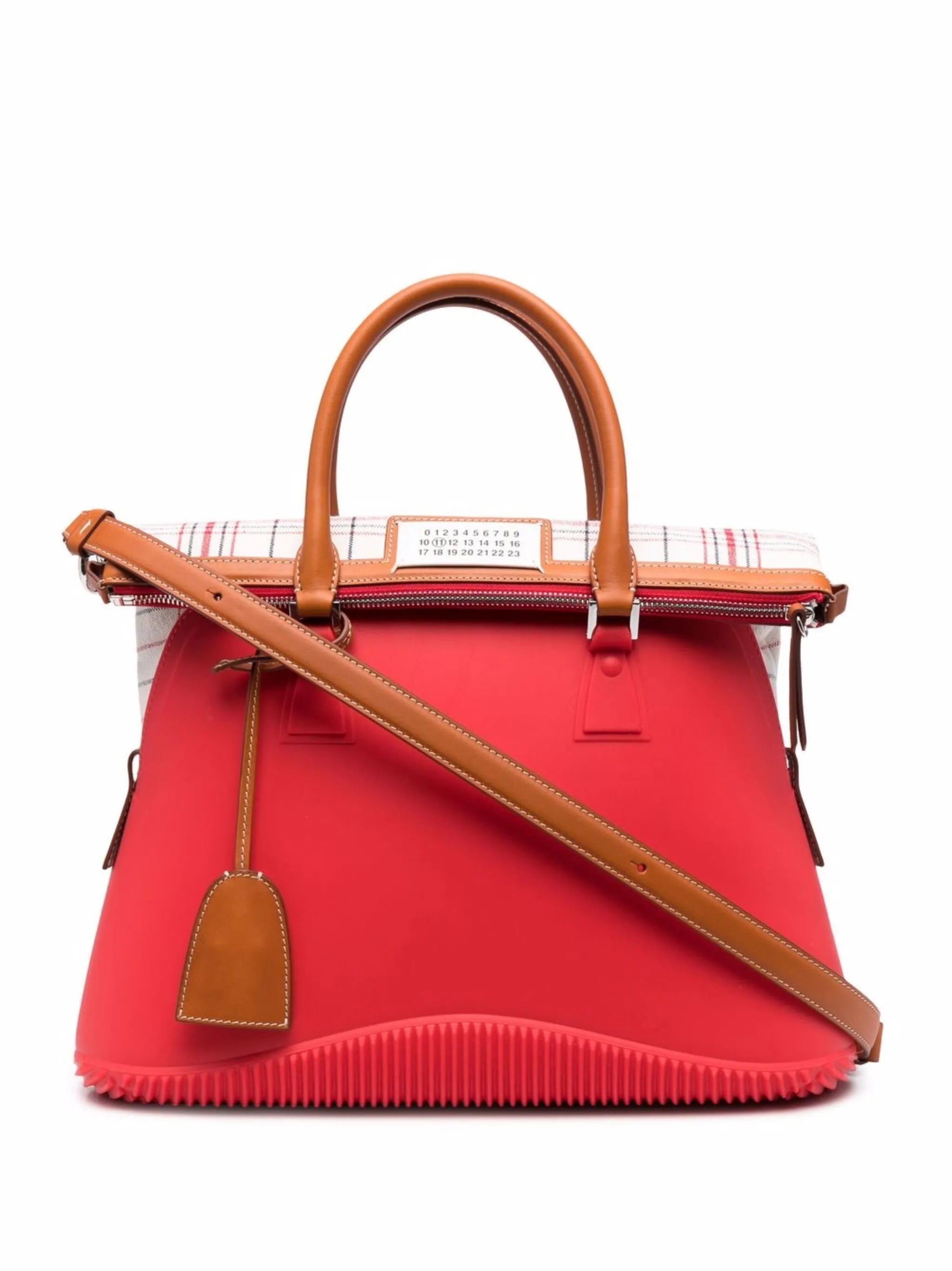 large 5AC check-print tote bag