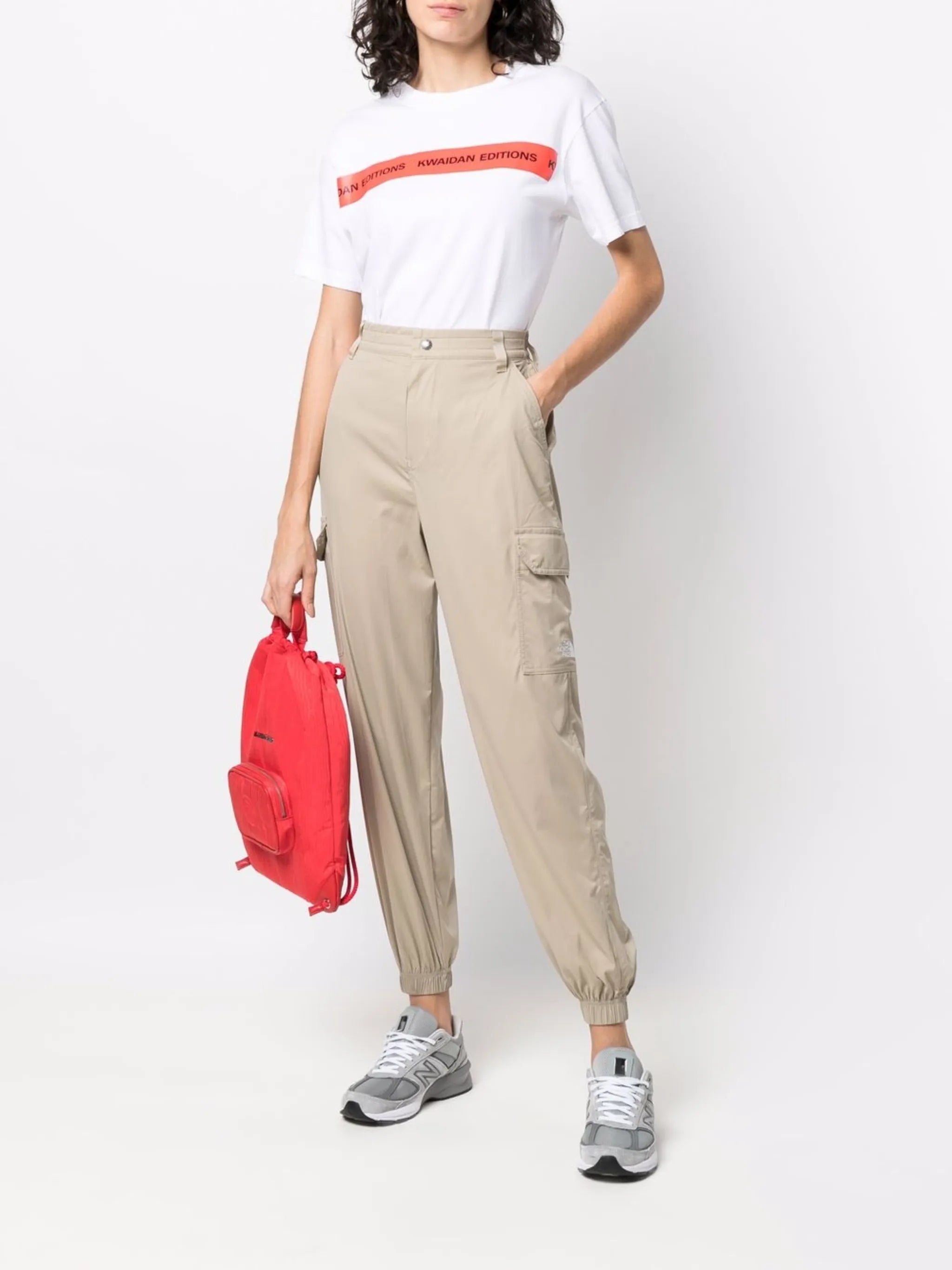 high-waist cargo trousers