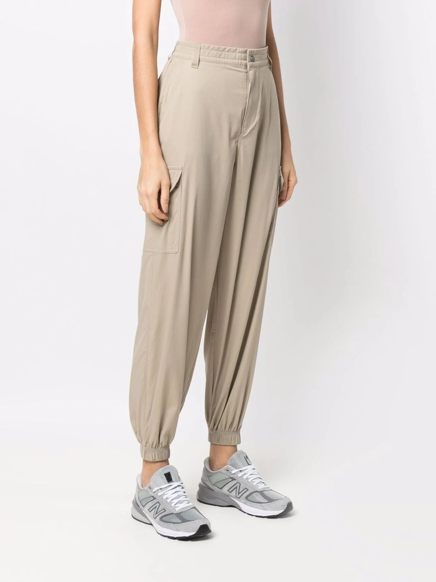 high-waist cargo trousers