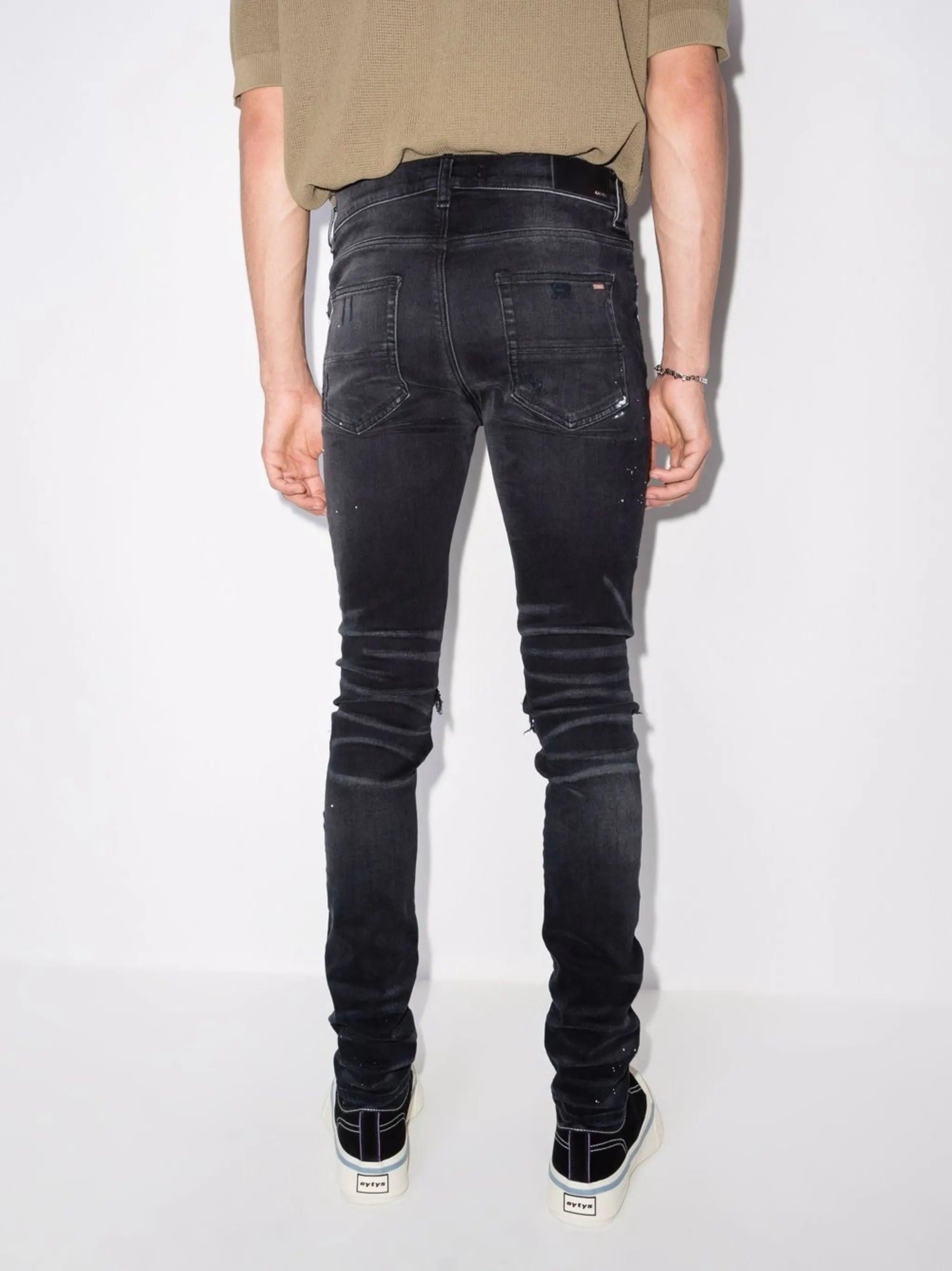 ripped-finish skinny jeans