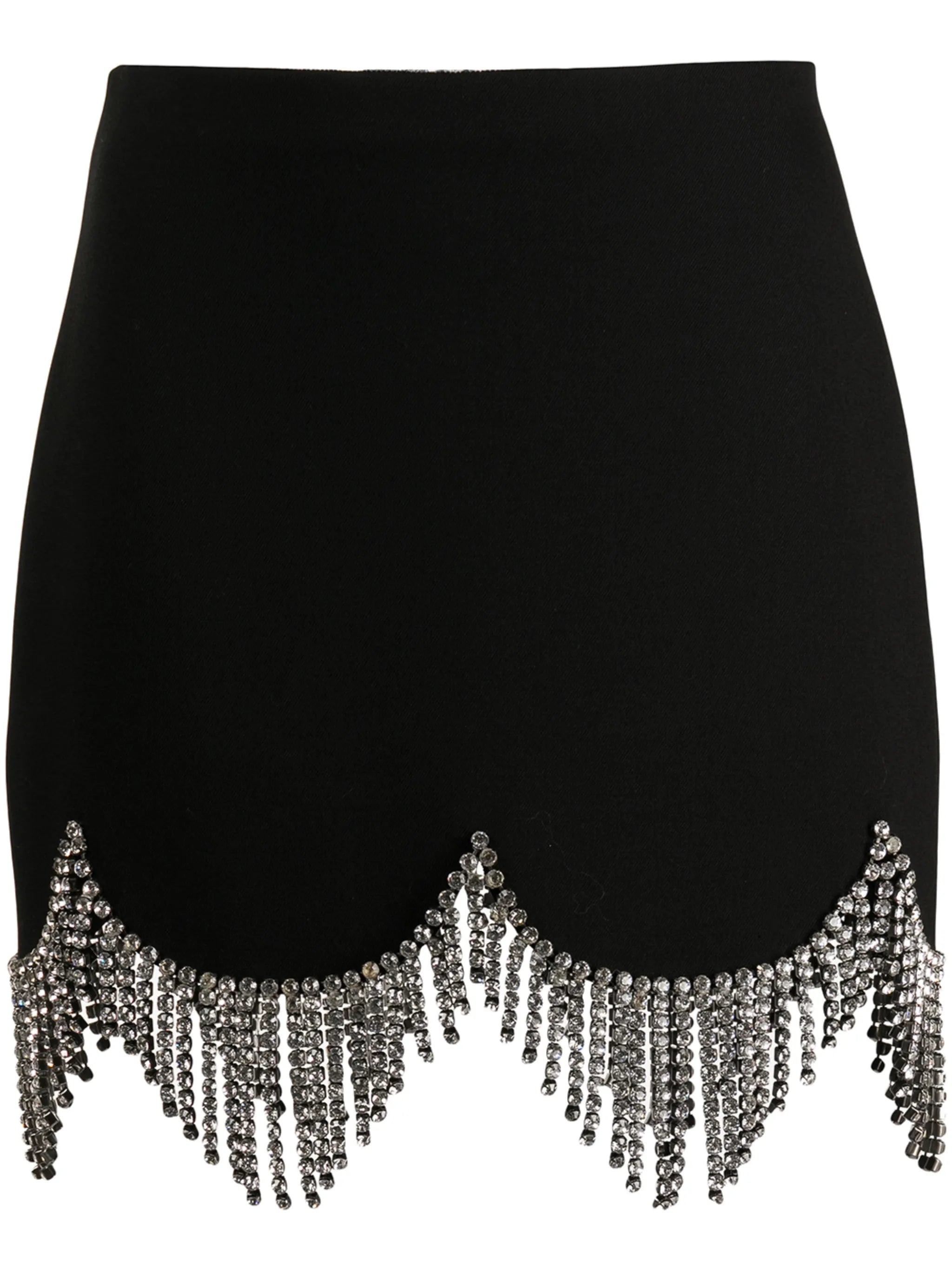 crystal-embellished scallop-edge skirt