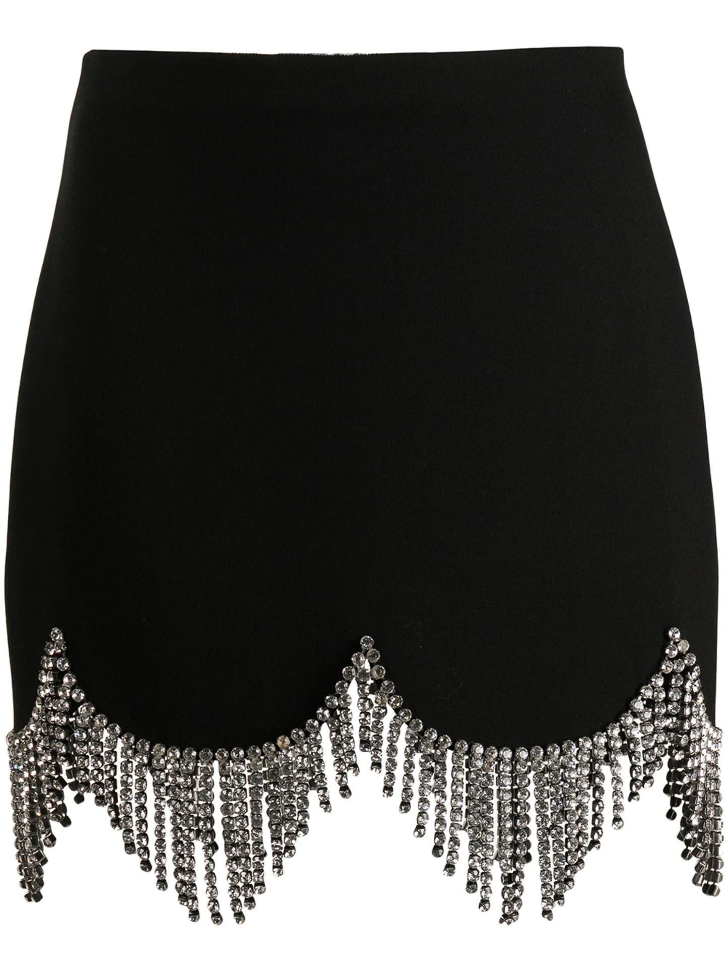 crystal-embellished scallop-edge skirt