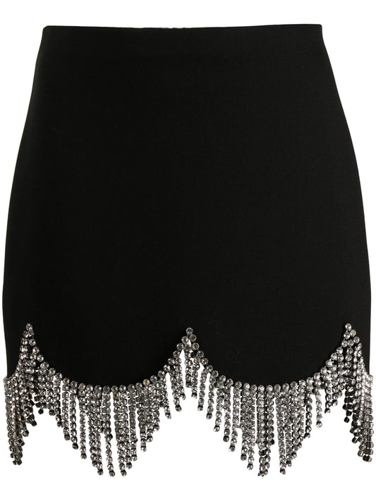 crystal-embellished scallop-edge skirt