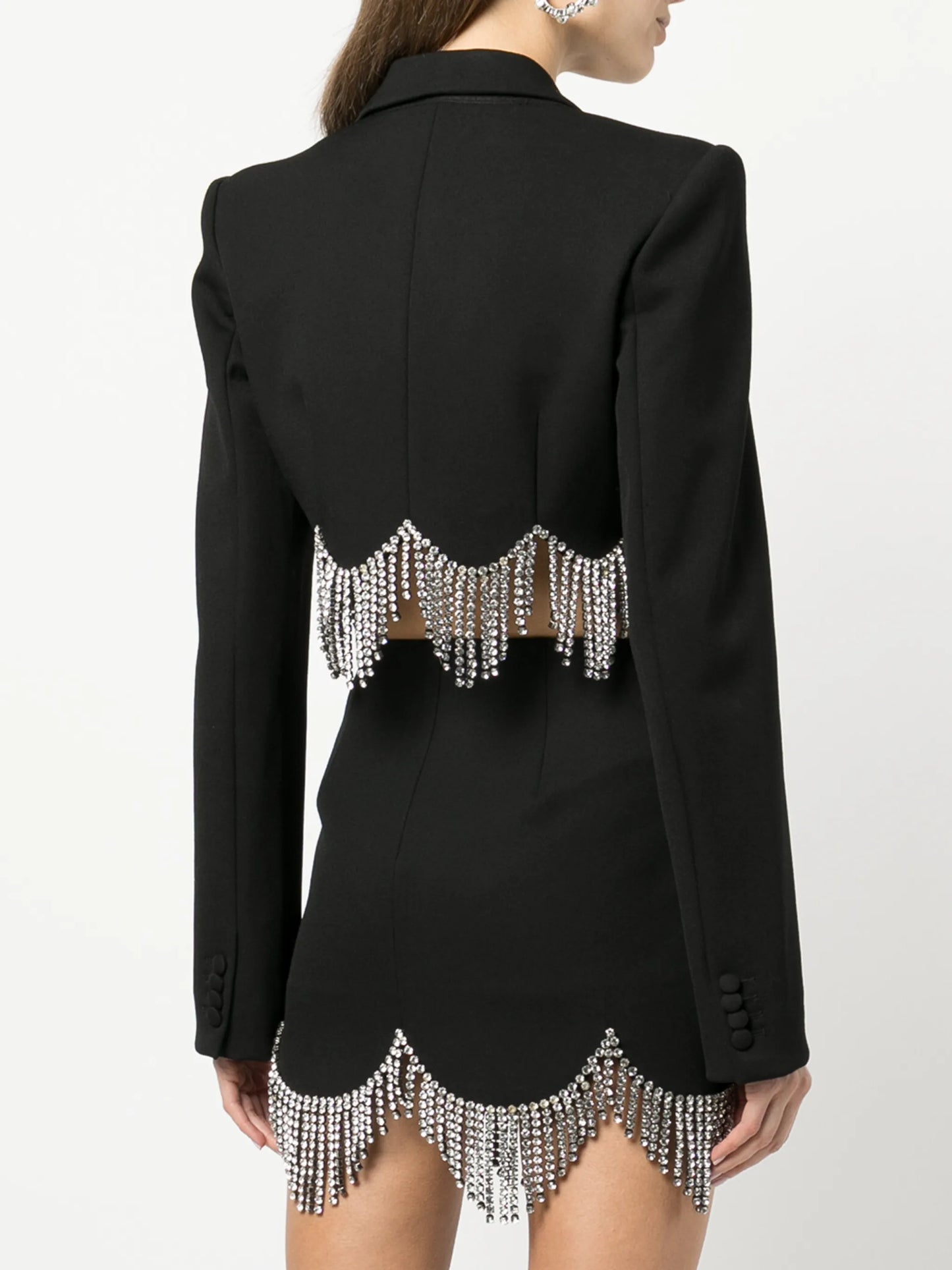 crystal-embellished cropped blazer