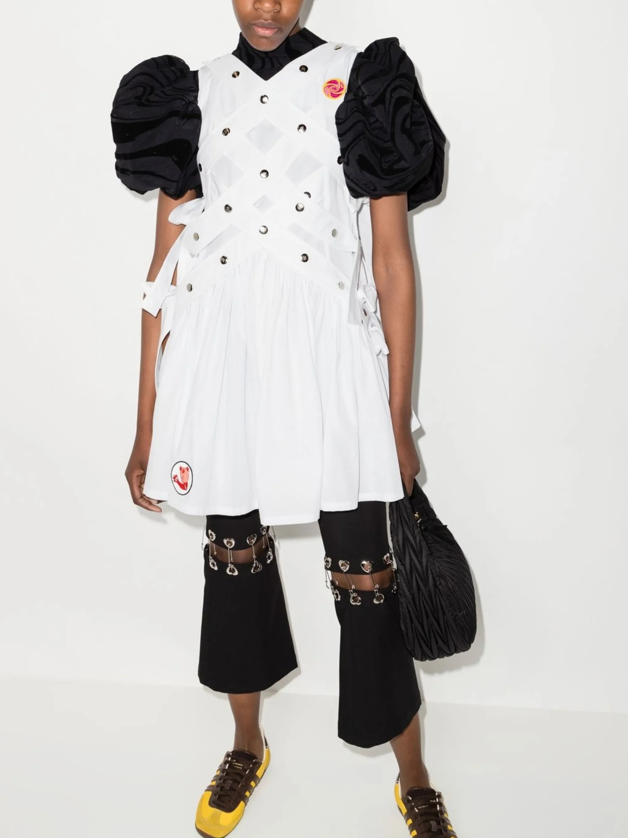 cotton pleated mini dress
