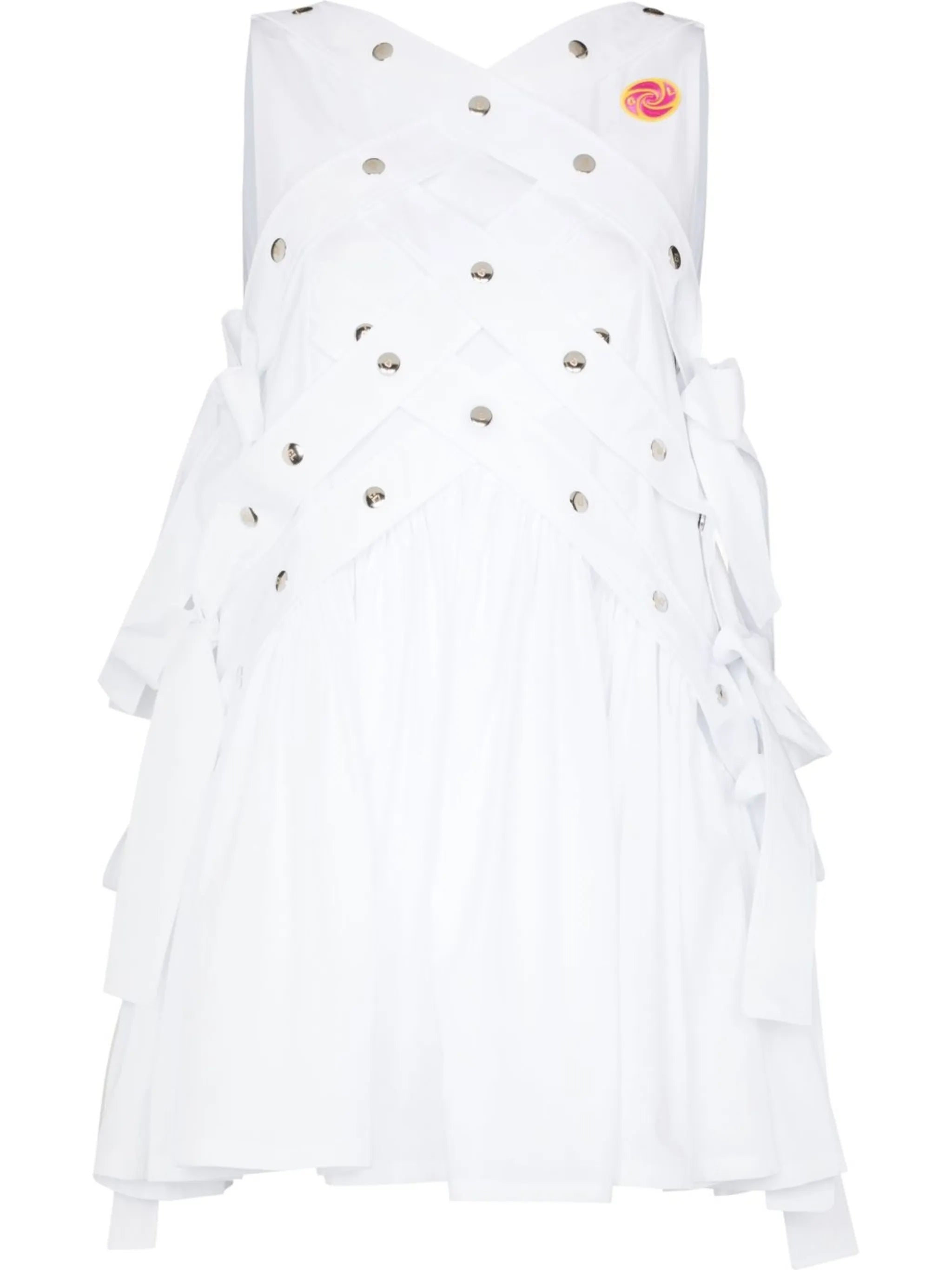cotton pleated mini dress