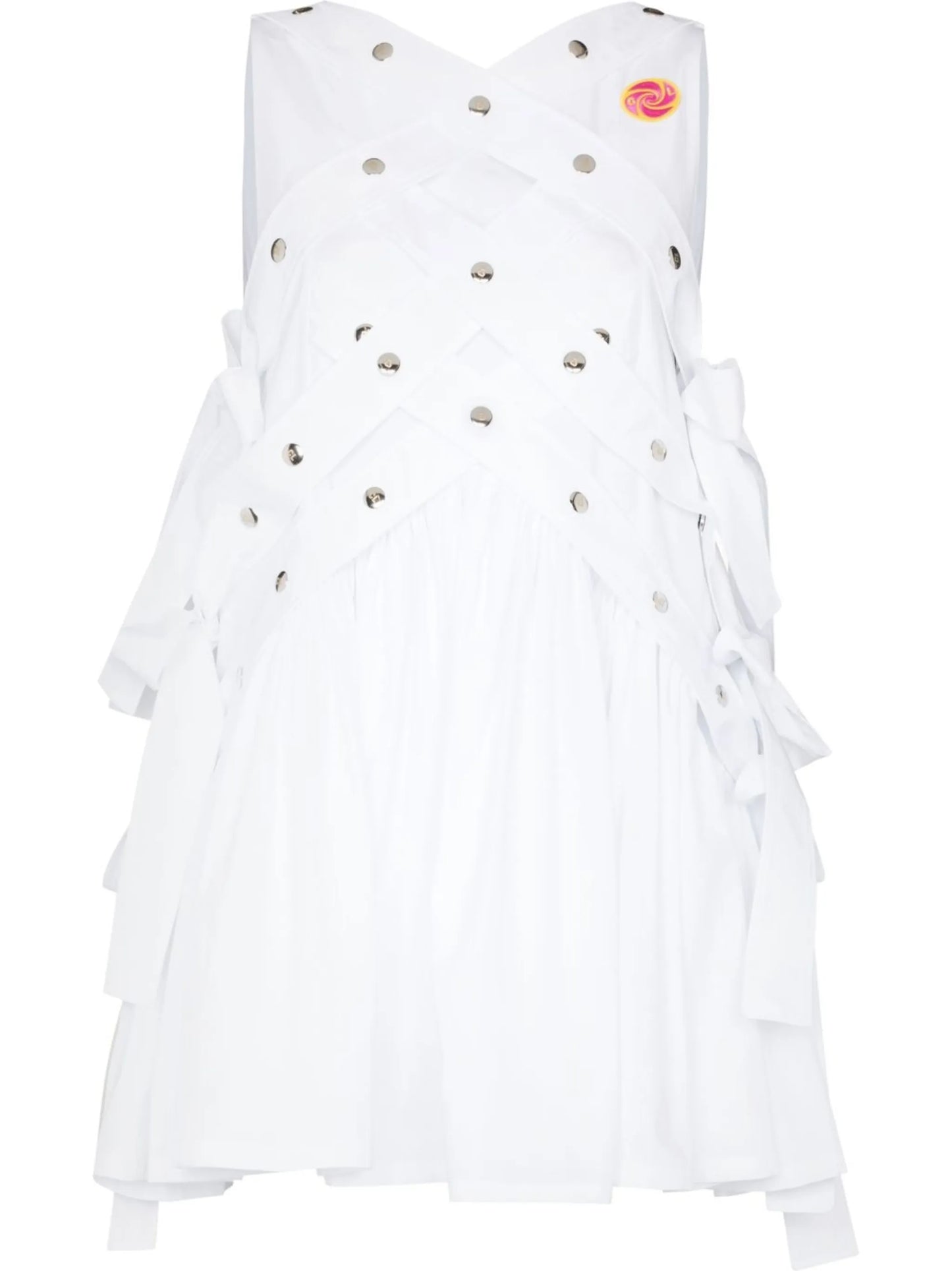 cotton pleated mini dress