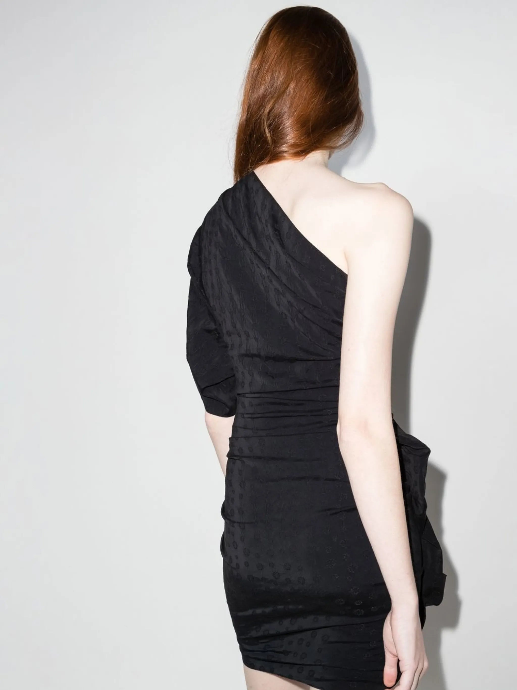 Solenne one-shoulder ruched mini dress