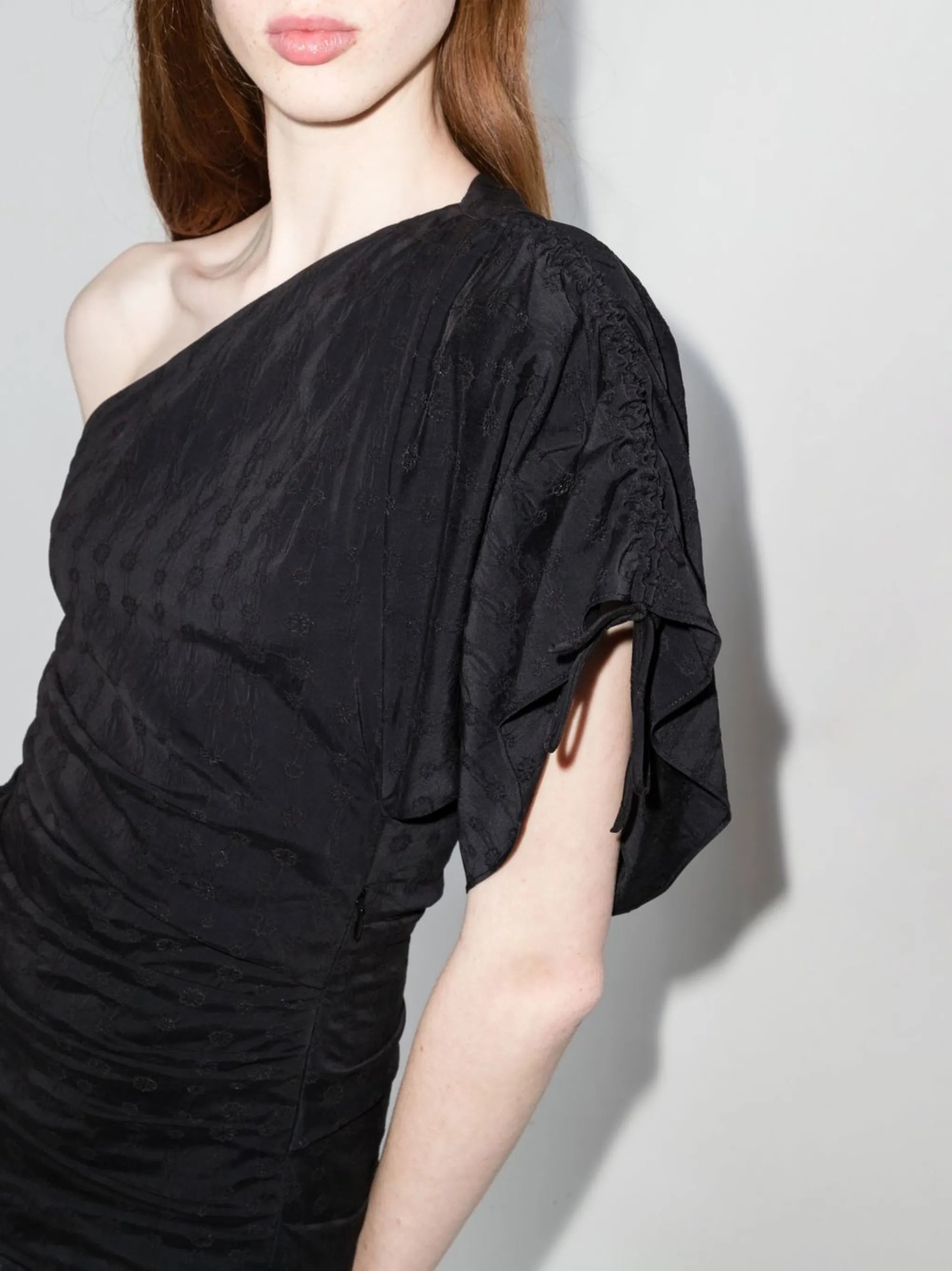 Solenne one-shoulder ruched mini dress