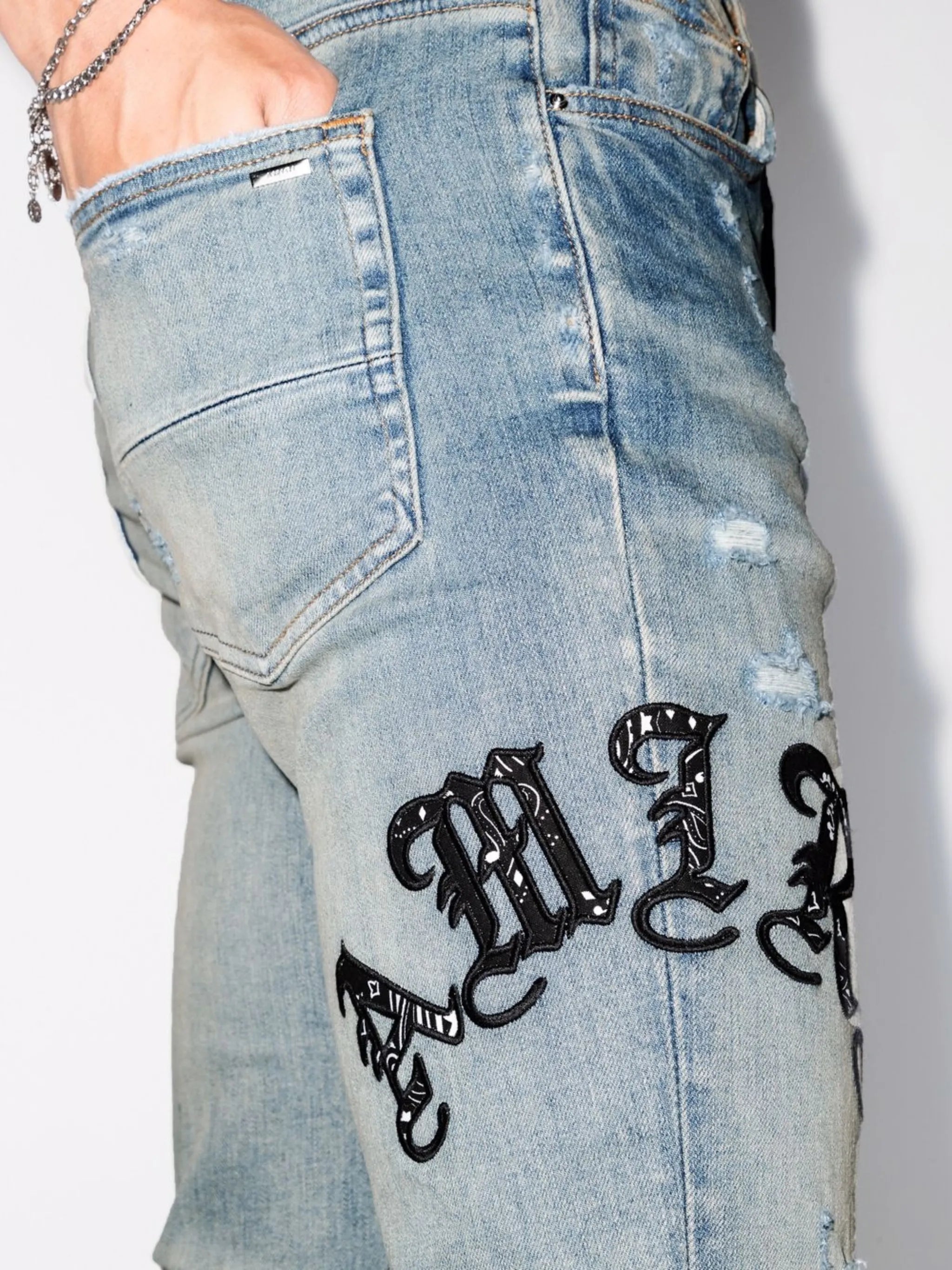 Old English logo skinny jeans