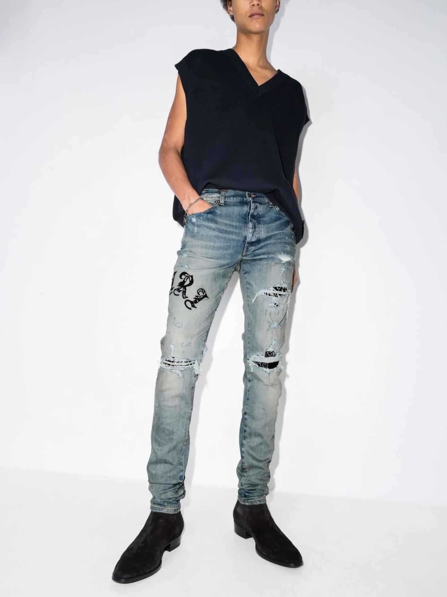 Old English logo skinny jeans