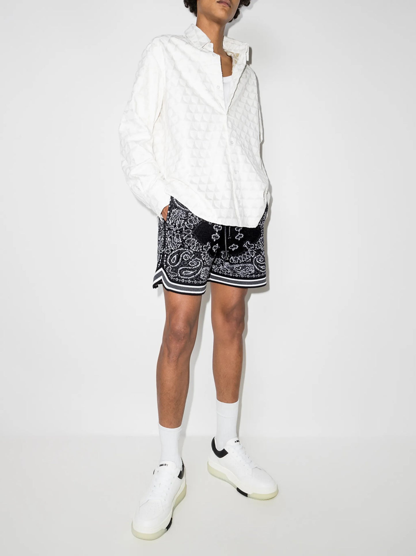 bandana-print track shorts