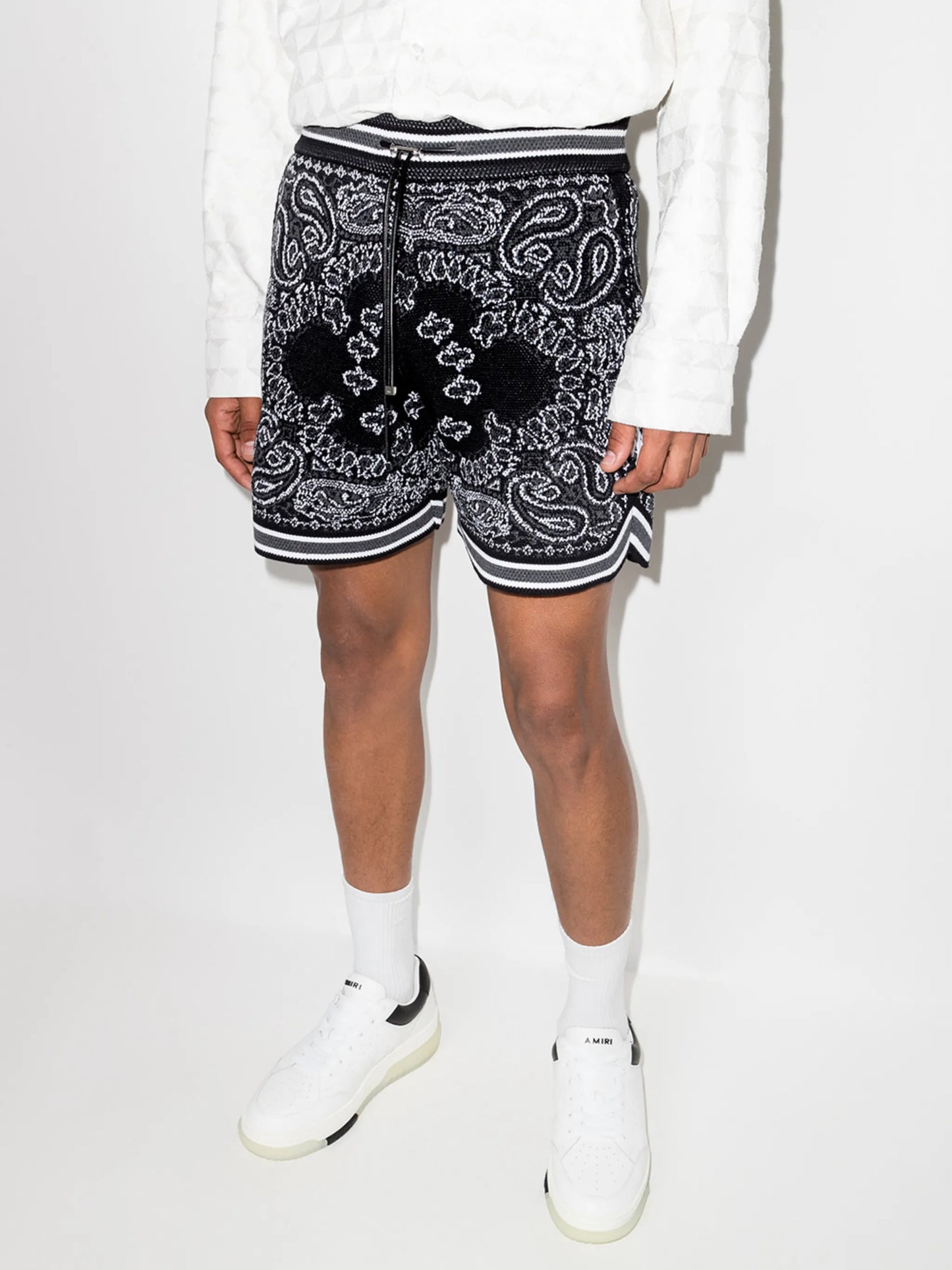 bandana-print track shorts