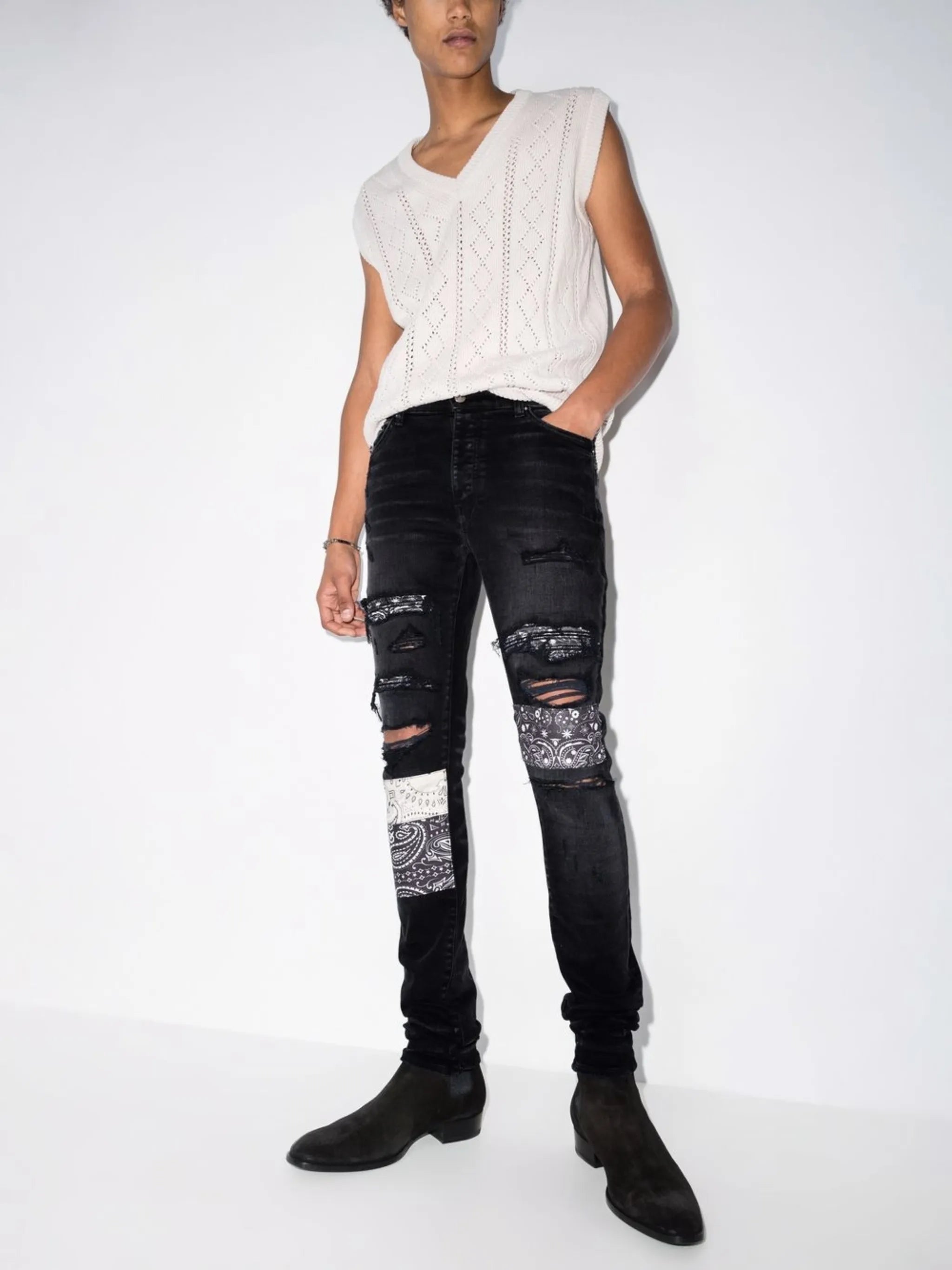 bandana-print skinny jeans