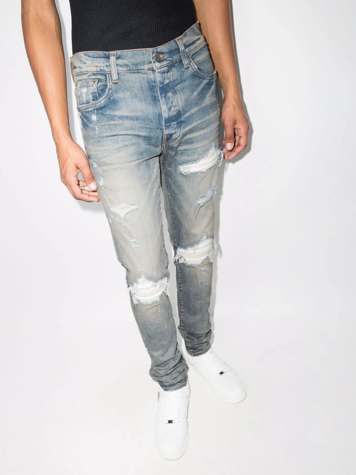 MX1 Ultra suede-patches skinny jeans