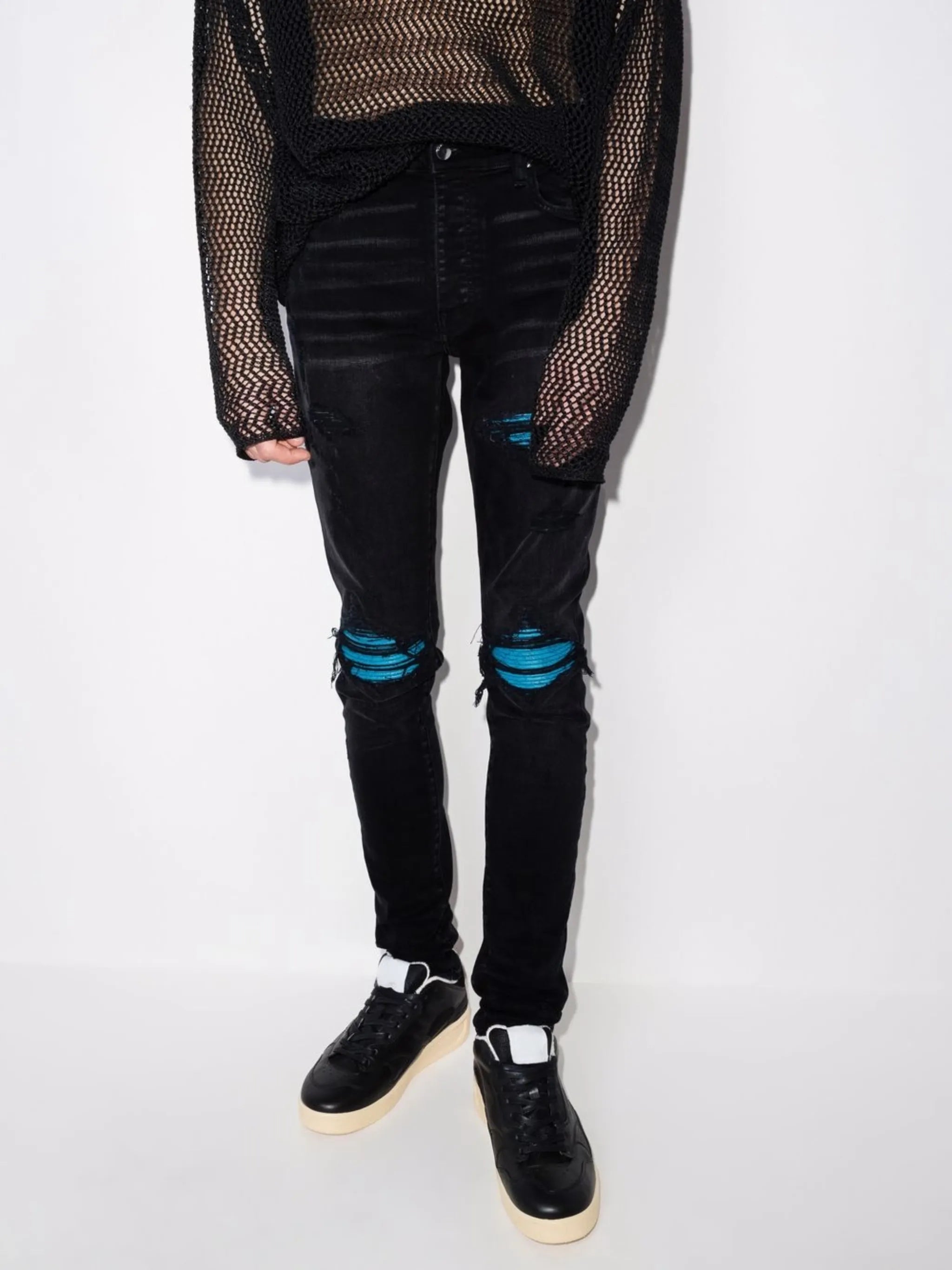 MX1 Cracked Paint skinny jeans