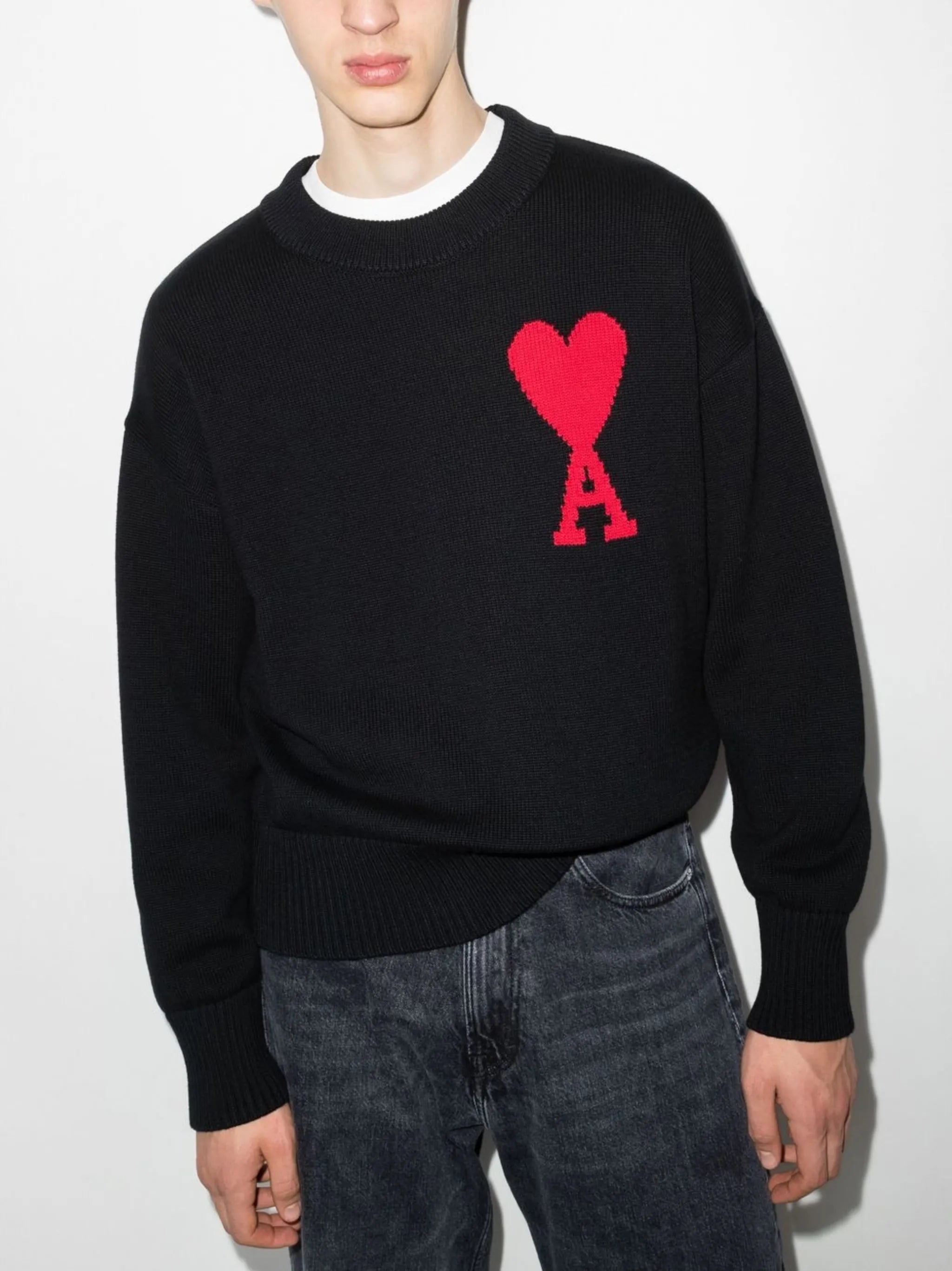 Ami de Coeur-intarsia jumper