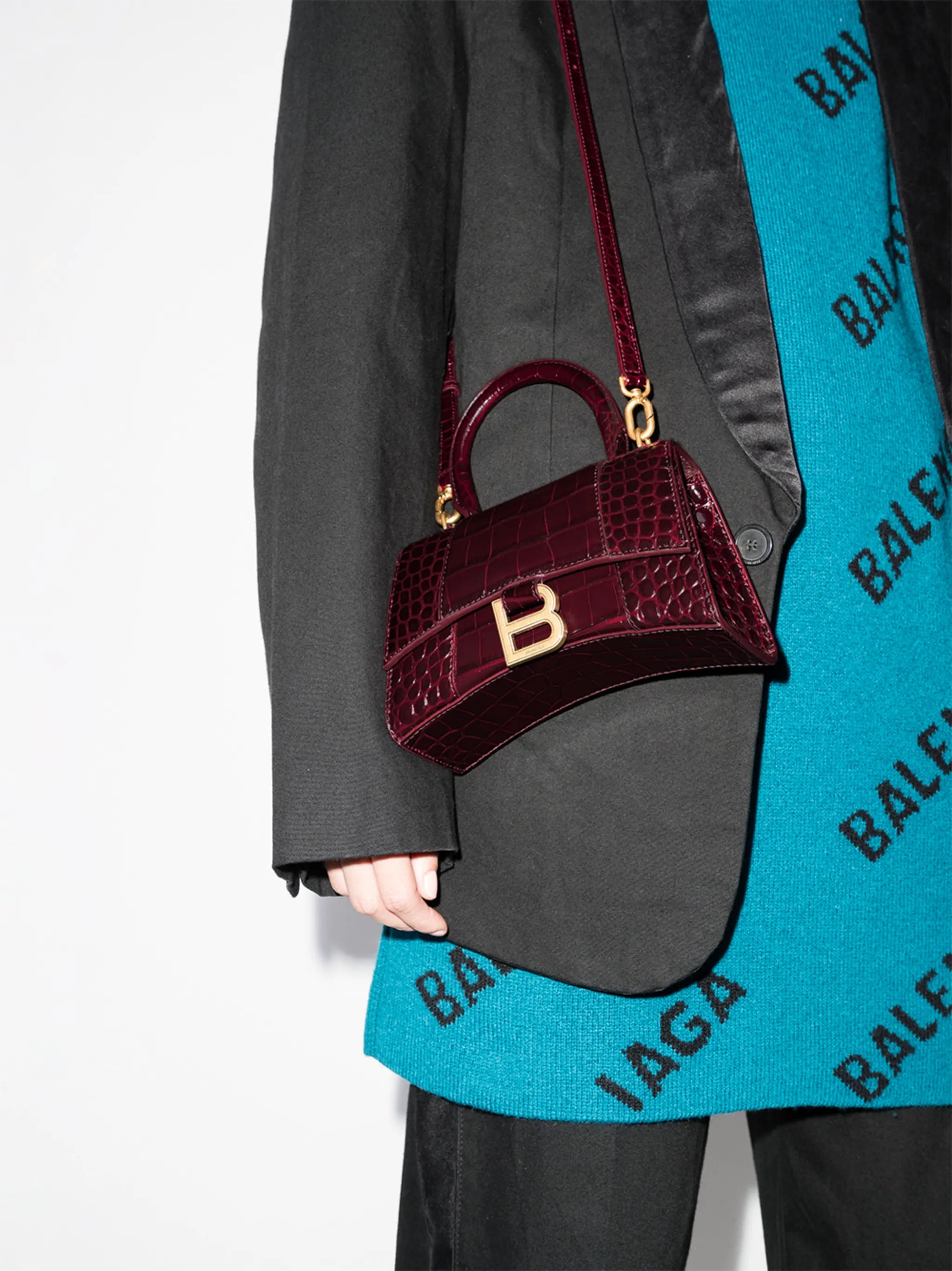 Hourglass top-handle tote bag