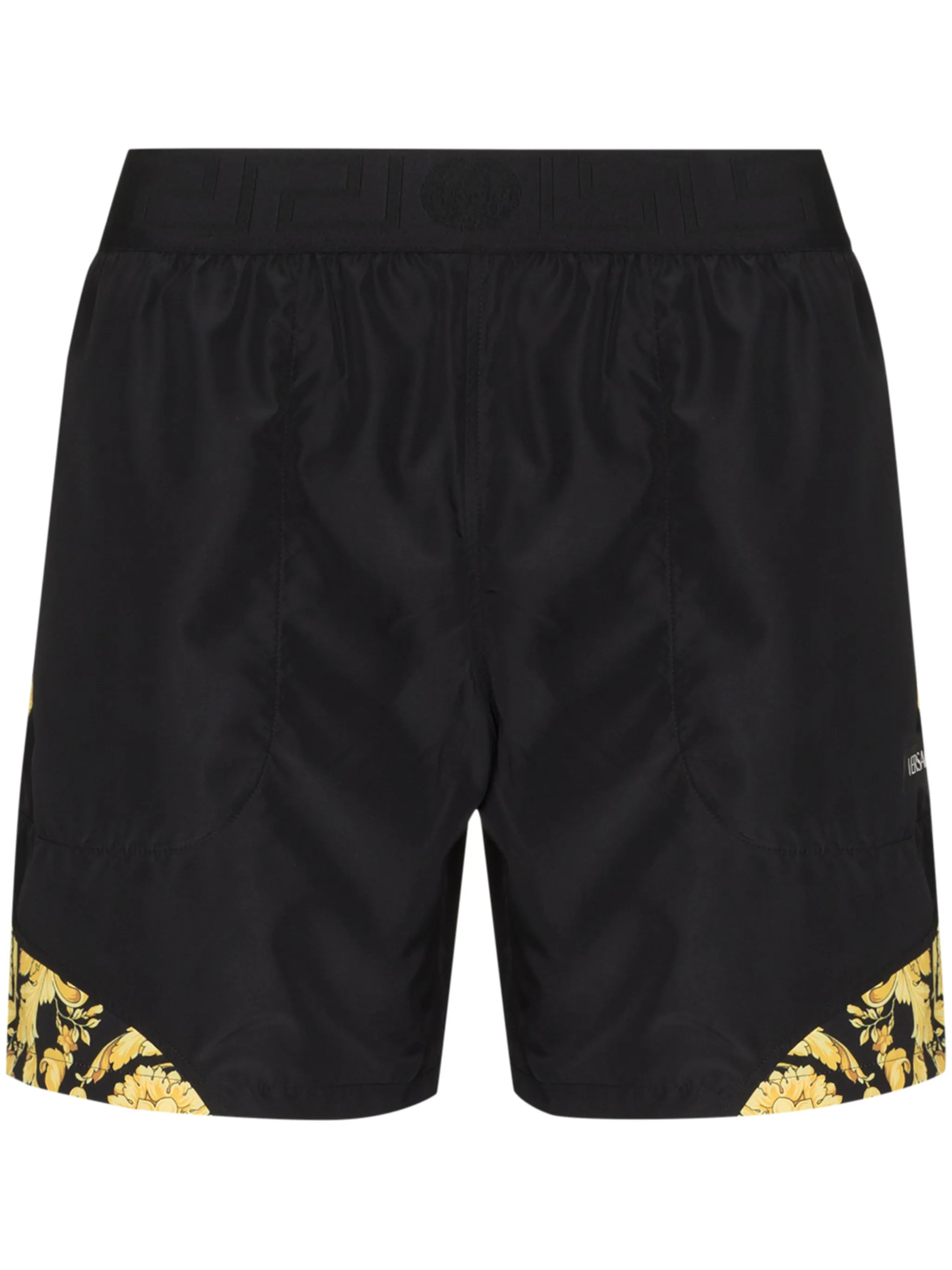 Barocco-print panelled shorts