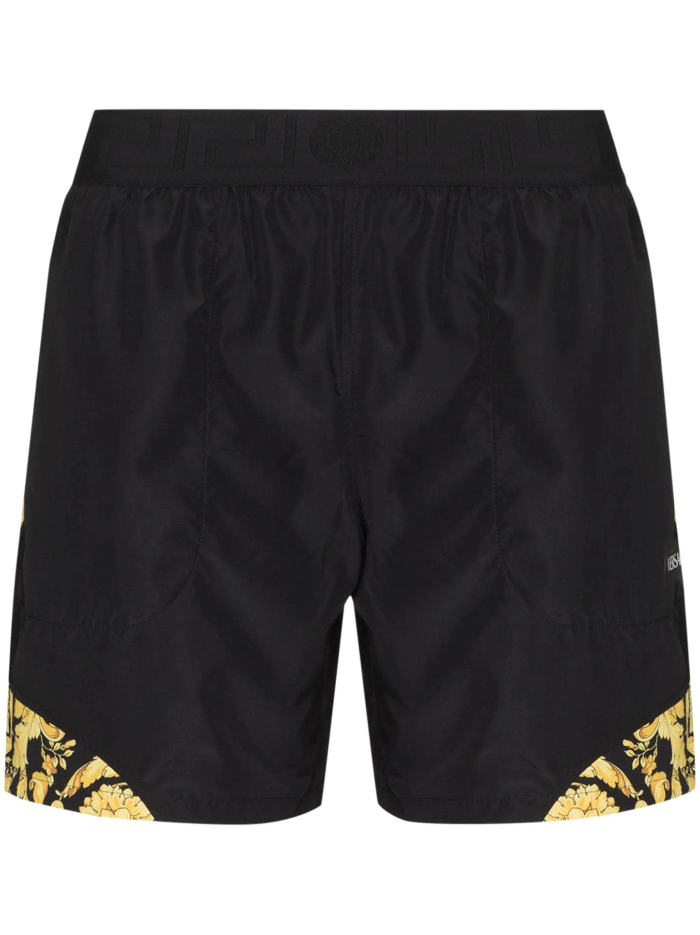 Barocco-print panelled shorts