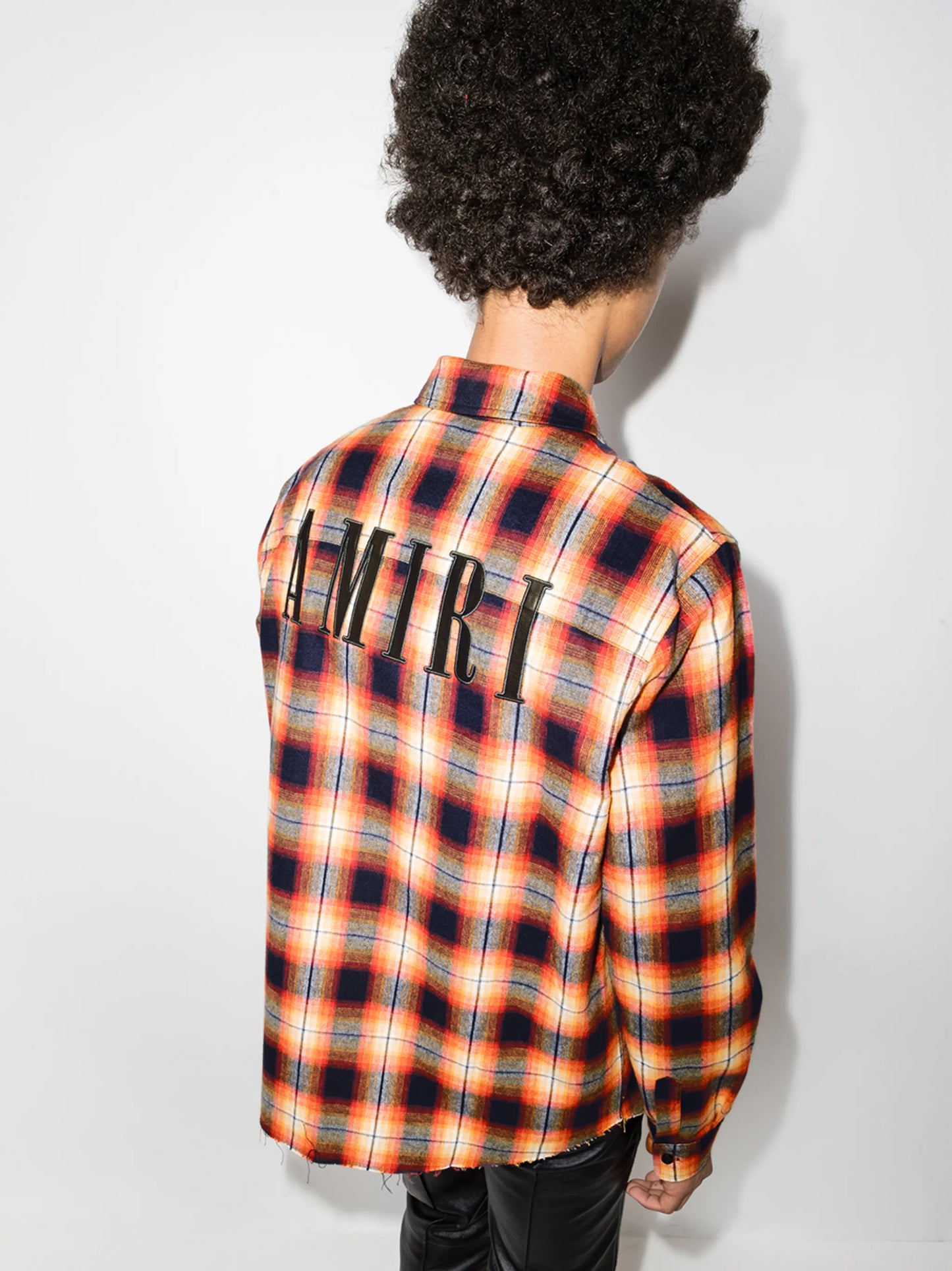LOGO FLANNEL Casual Button-Down Shirts "Orange"
